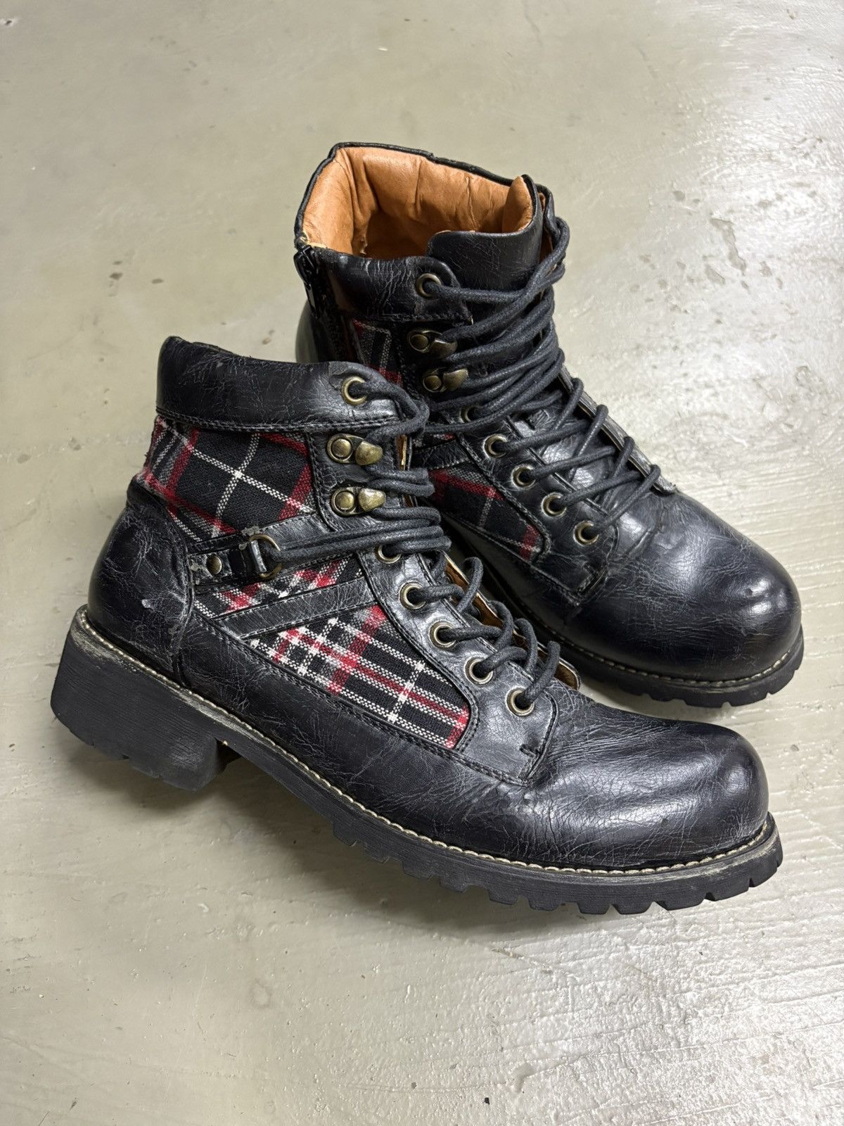 Dirk Bikkembergs RARE RNA Slang Belted Leather Combat Boots Size US 7.5 / EU 40-41 - 1 Thumbnail