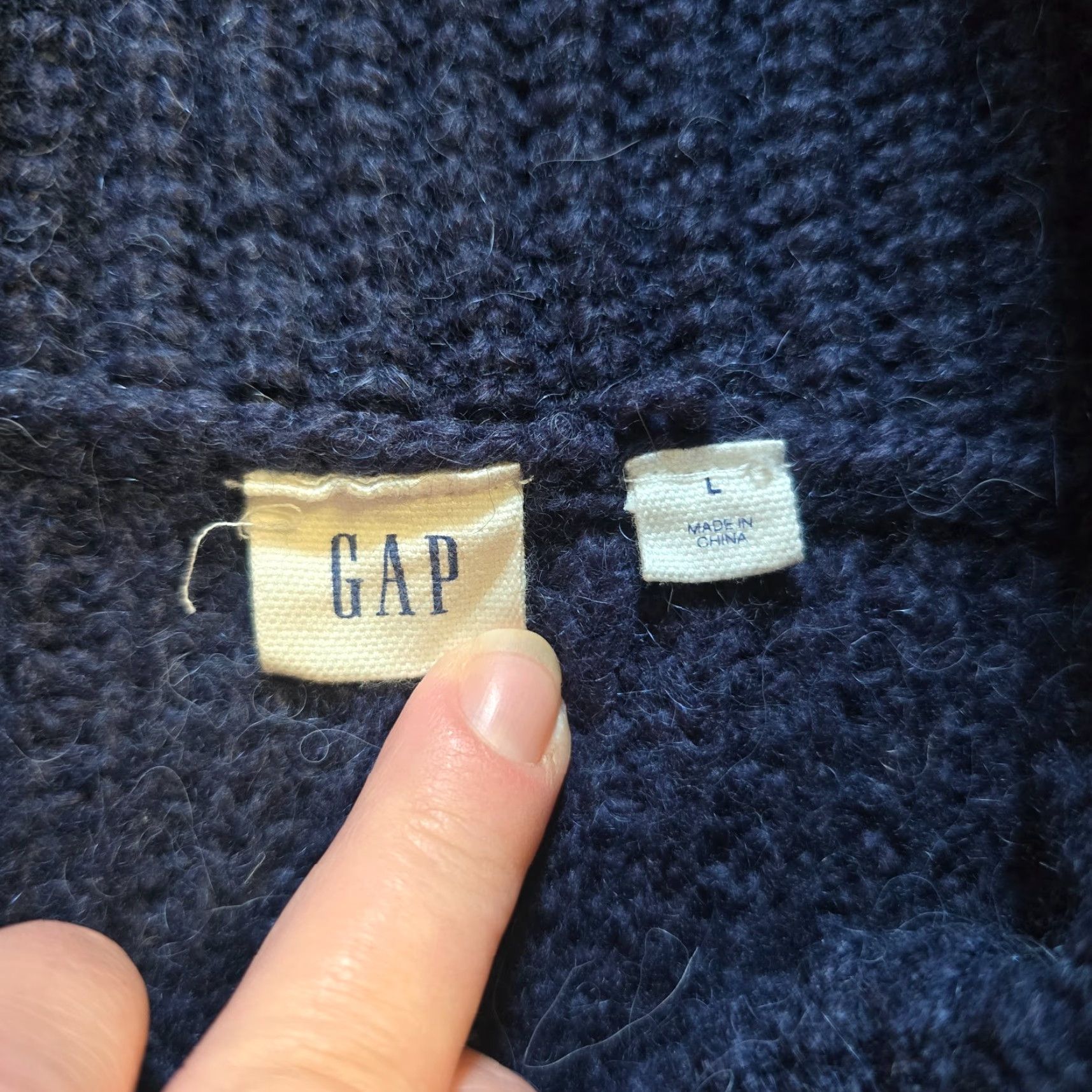 Gap GAP Sweater Womens Size Large Blue Cowl Neck Alpaca Wool Blend Chunky Capsule Knit Pullover Regular Winter Fall Women XS? Wait no. Size L / US 10 / IT 46 - 4 Thumbnail