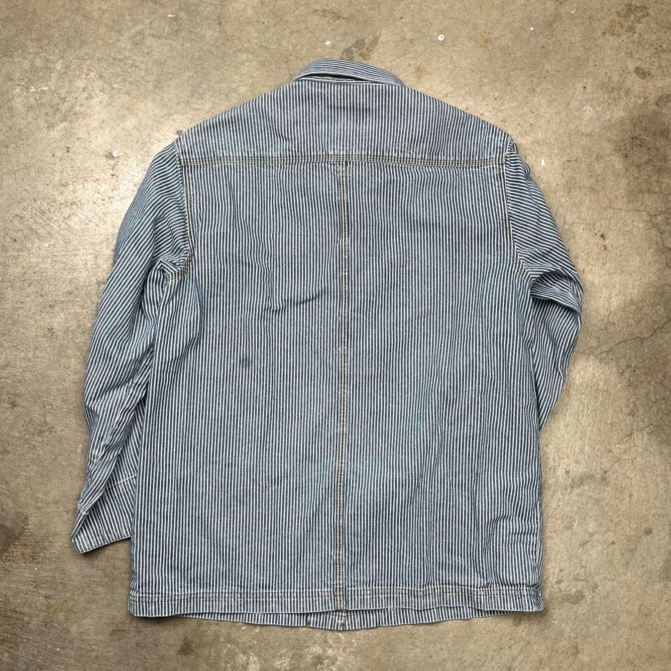 Ralph Lauren VINTAGE Ralph Lauren Lauren Jeans Co blue hickory stripe chore Jacket barn coat M Womens Size 32" / US 10 / IT 46 - 5 Thumbnail