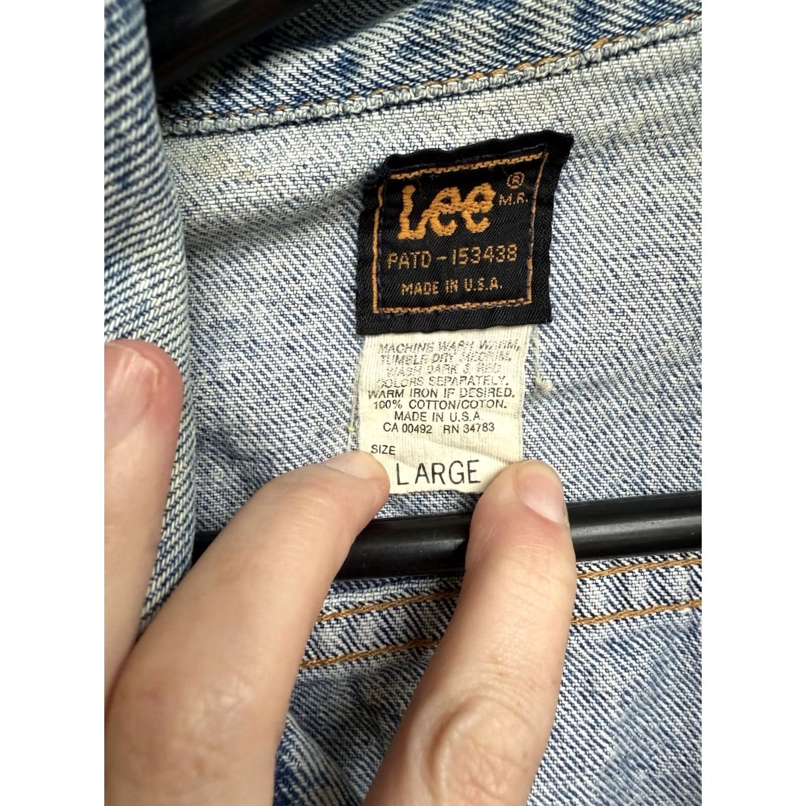 Lee VINTAGE Lee Denim Jacket Acid Wash Button Up USA Men's Large Jacket Coat Size US 33 - 4 Thumbnail