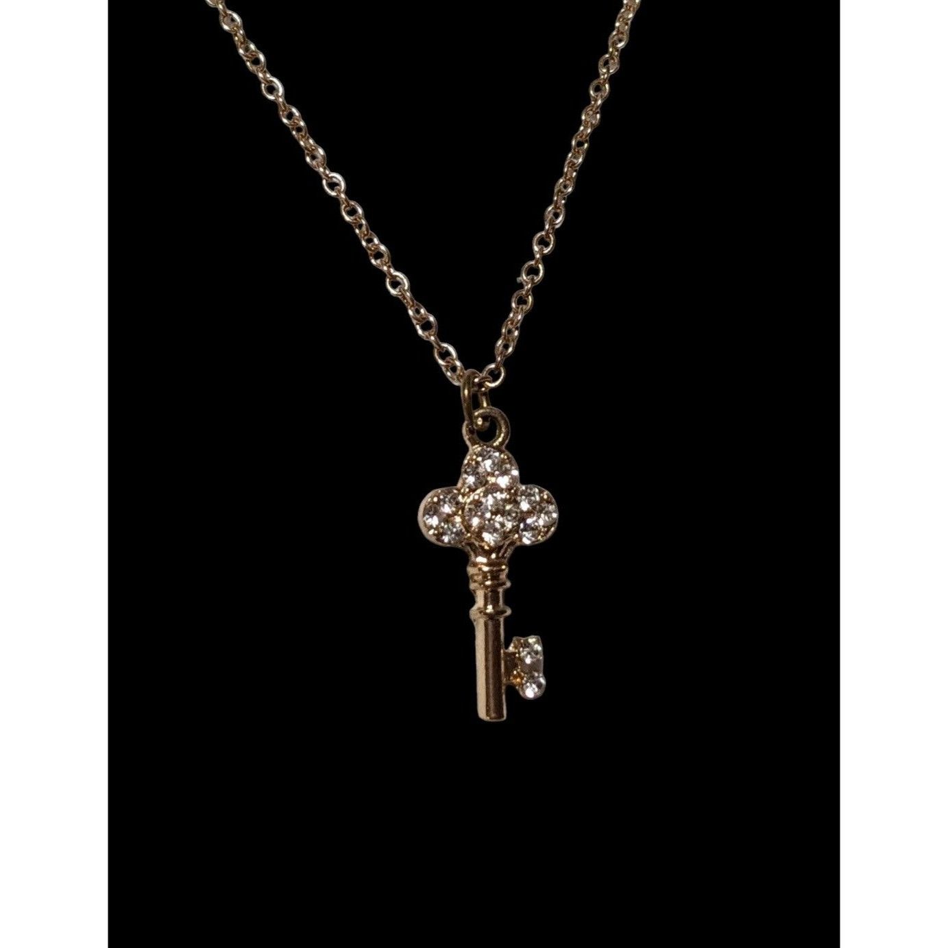 Other Minimalist Glam Gold Rhinestone Key Necklace Size ONE SIZE - 3 Thumbnail