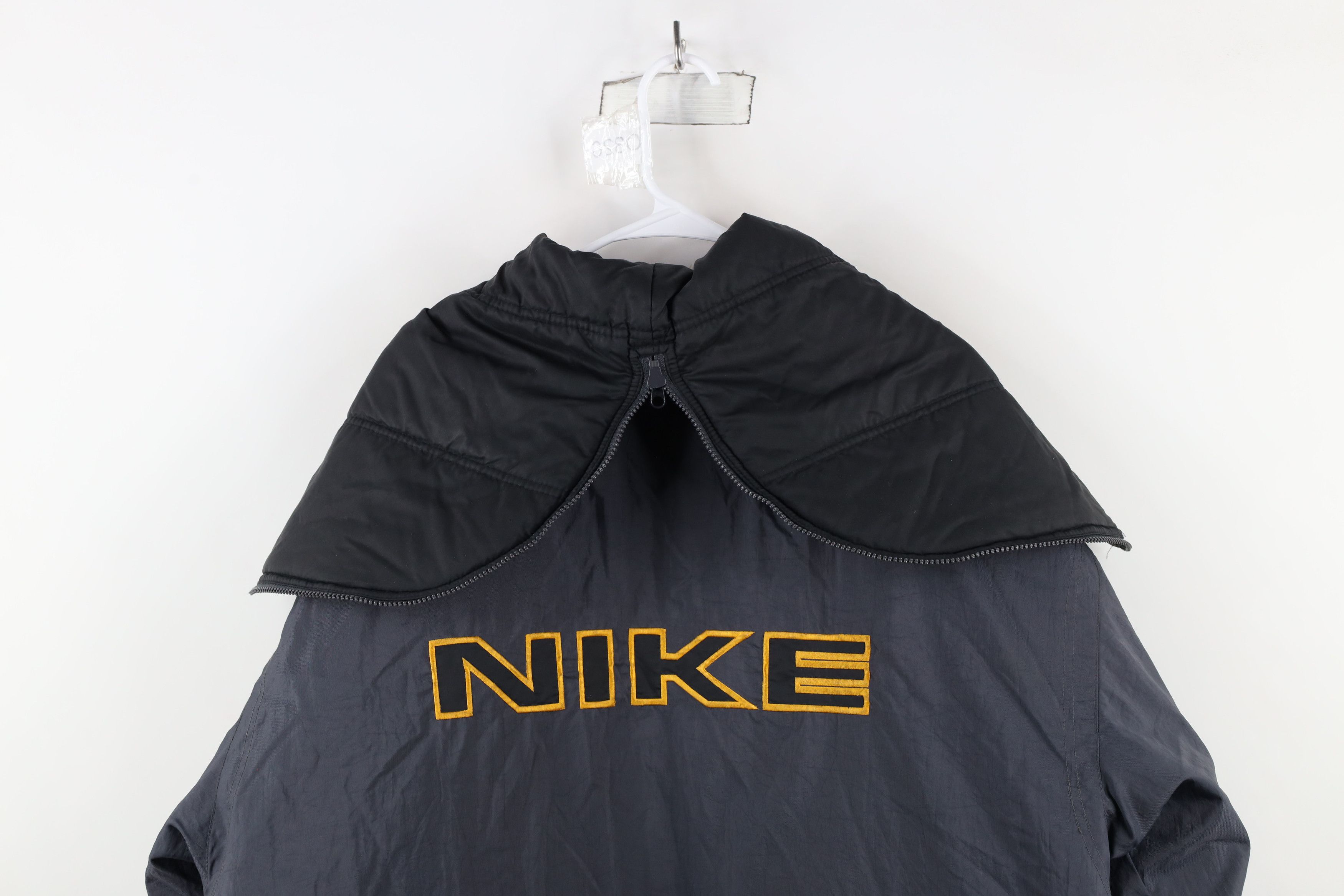 Nike × Vintage Vintage 90s Nike Swoosh Cape Hooded Full Length Parka Jacket Size US L / EU 52-54 / 3 - 16 Thumbnail