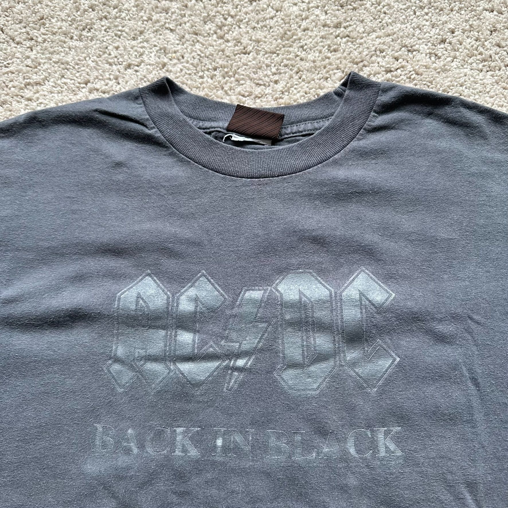 AC/DC Vintage Y2K AC/DC Back in Black T-Shirt Distressed Punk Grun Size US L / EU 52-54 / 3 - 2 Thumbnail