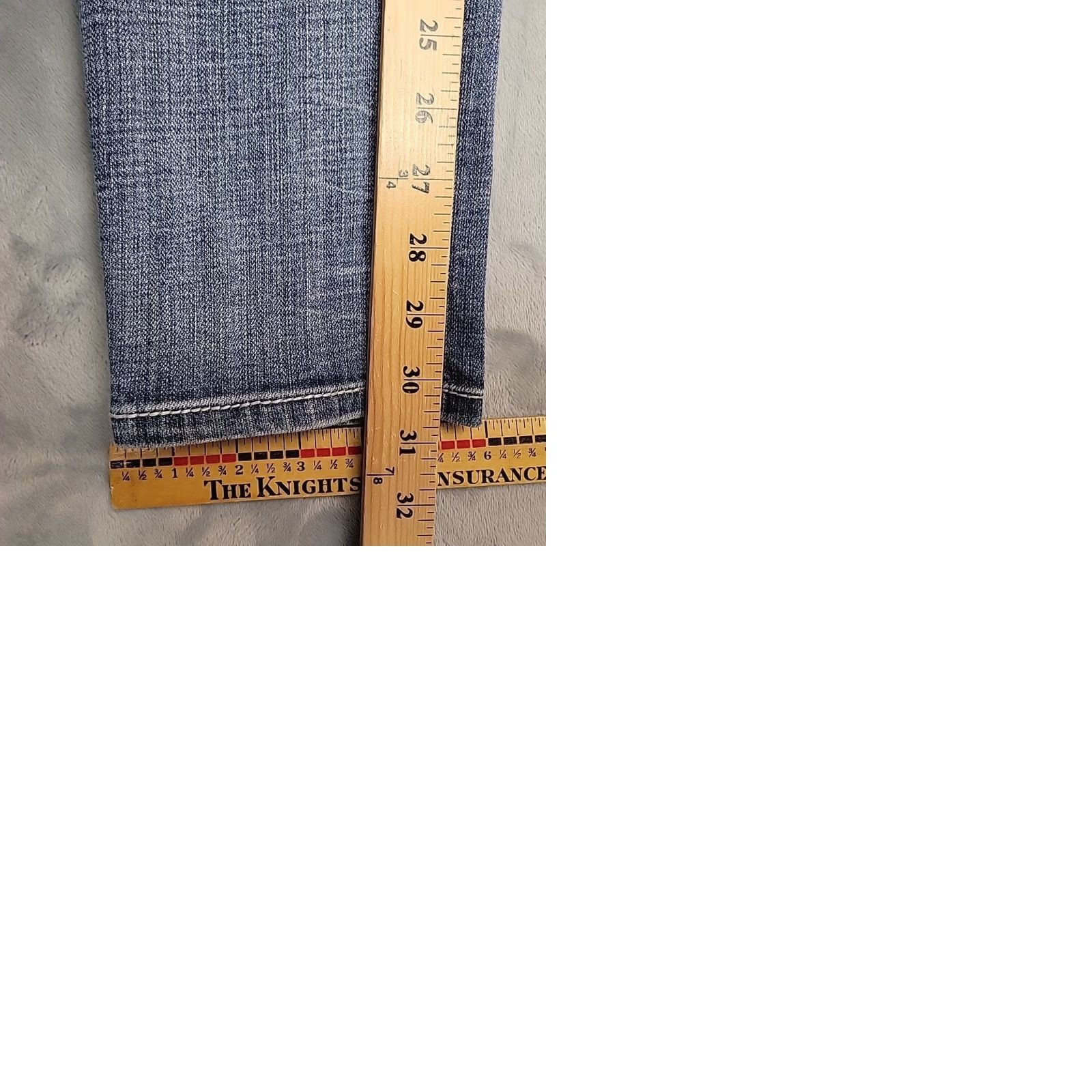 Denime Rock & Roll Cowgirl Jeans Womens 29x32 Faded Distressed Denim Mid Rise Skinny Jeans 90s Western USA Mens Womens Boys Girls Size 29" - 9 Thumbnail