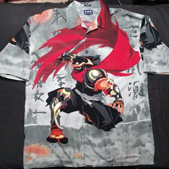 Vintage Vintage Y2K Clench Ninja Anime Manga Button Shirt Size US XL / EU 56 / 4 - 2 Thumbnail