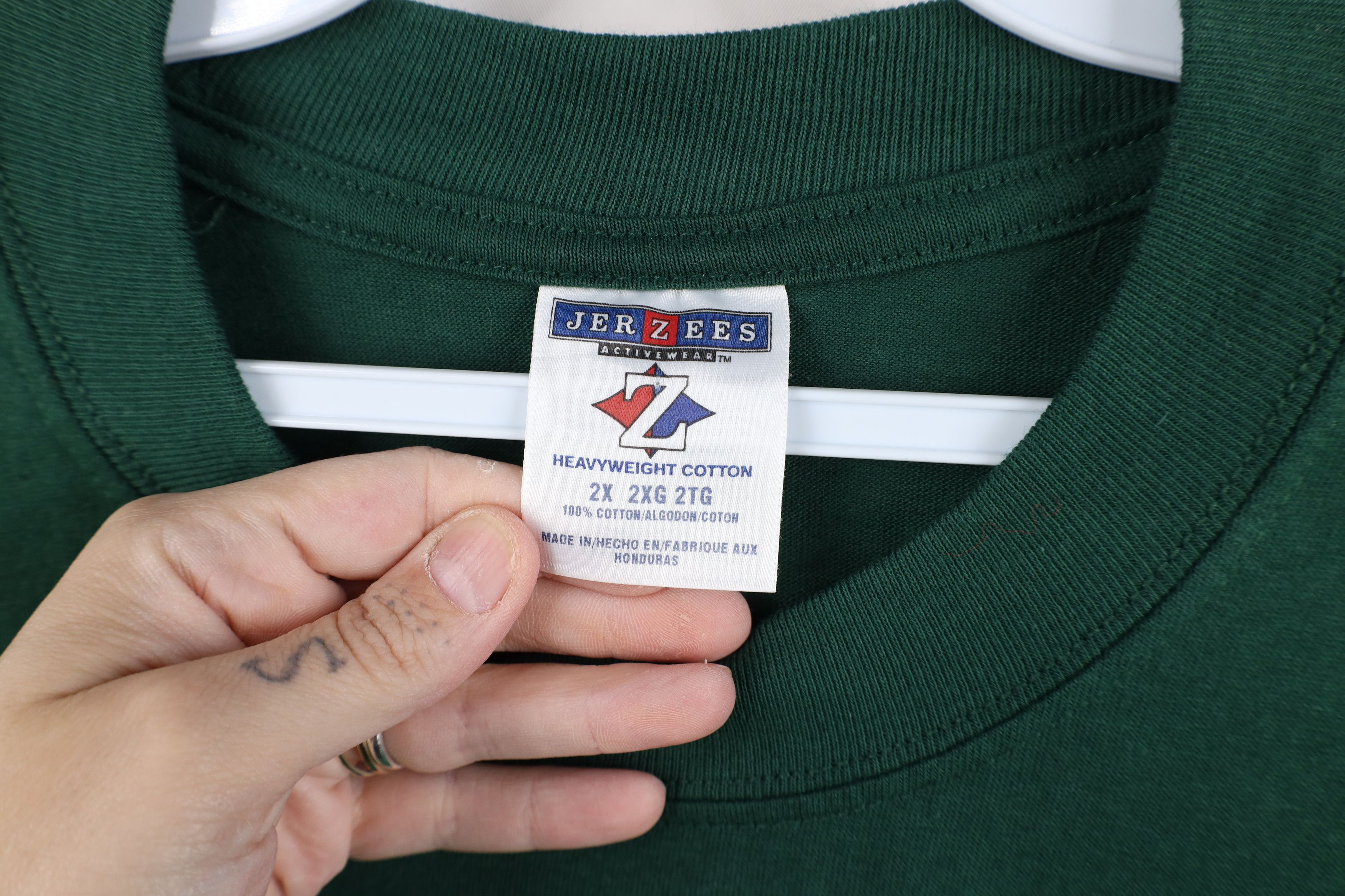 Vintage Vintage 90s Y2K Streetwear Heavyweight Cotton T-Shirt Green Size US XXL / EU 58 / 5 - 8 Thumbnail