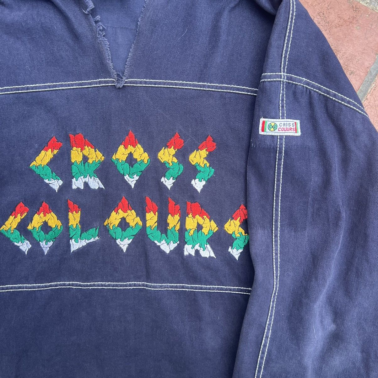 Cross Colours × Vintage Vintage 90s Cross Colours Hiphop Raptees Hoodie Canvas Size US XXL / EU 58 / 5 - 7 Thumbnail