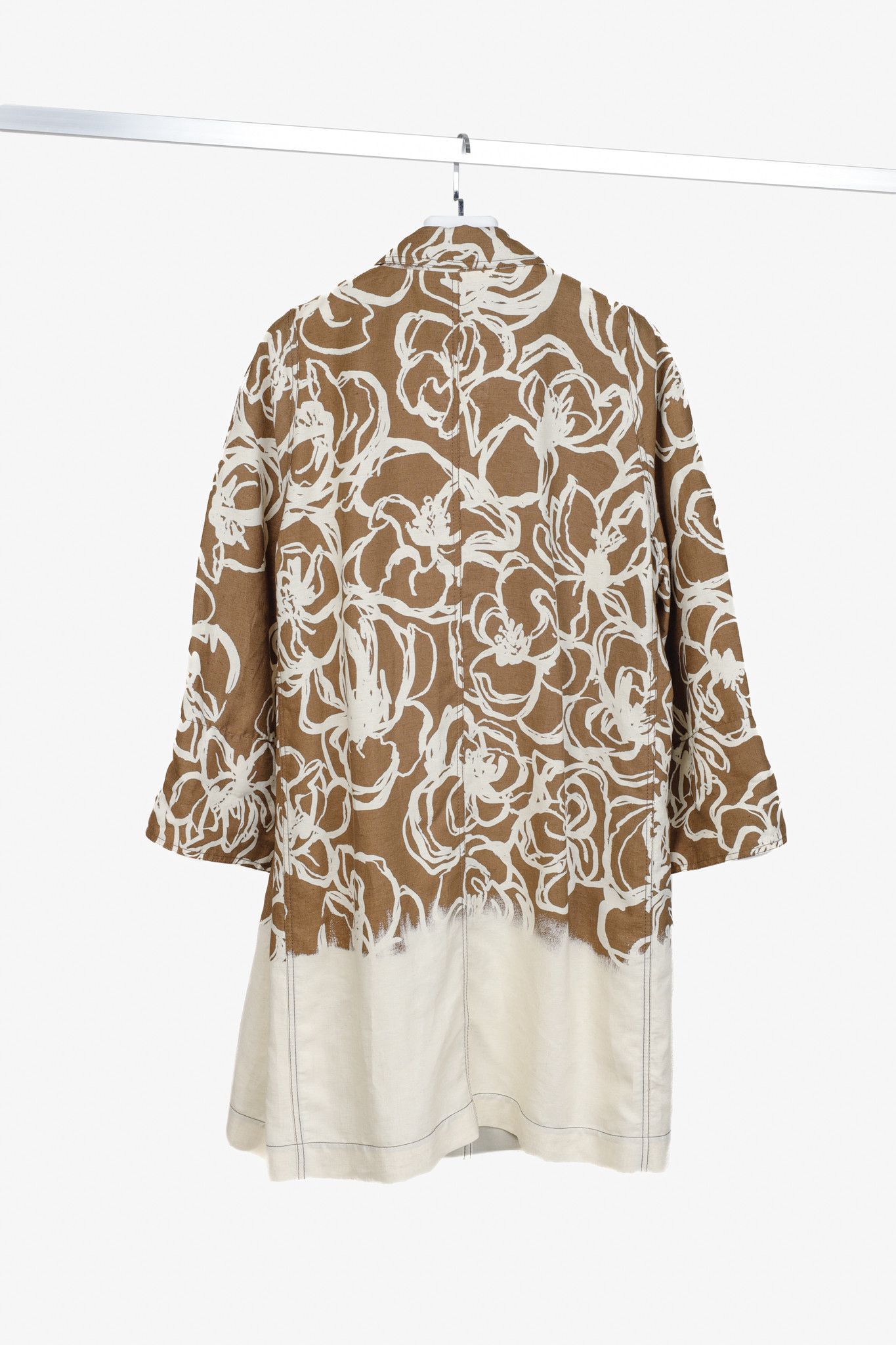 Annette Gortz Annette Gortz Abstract Floral Linen Duster Coat Size L / US 10 / IT 46 - 2 Thumbnail
