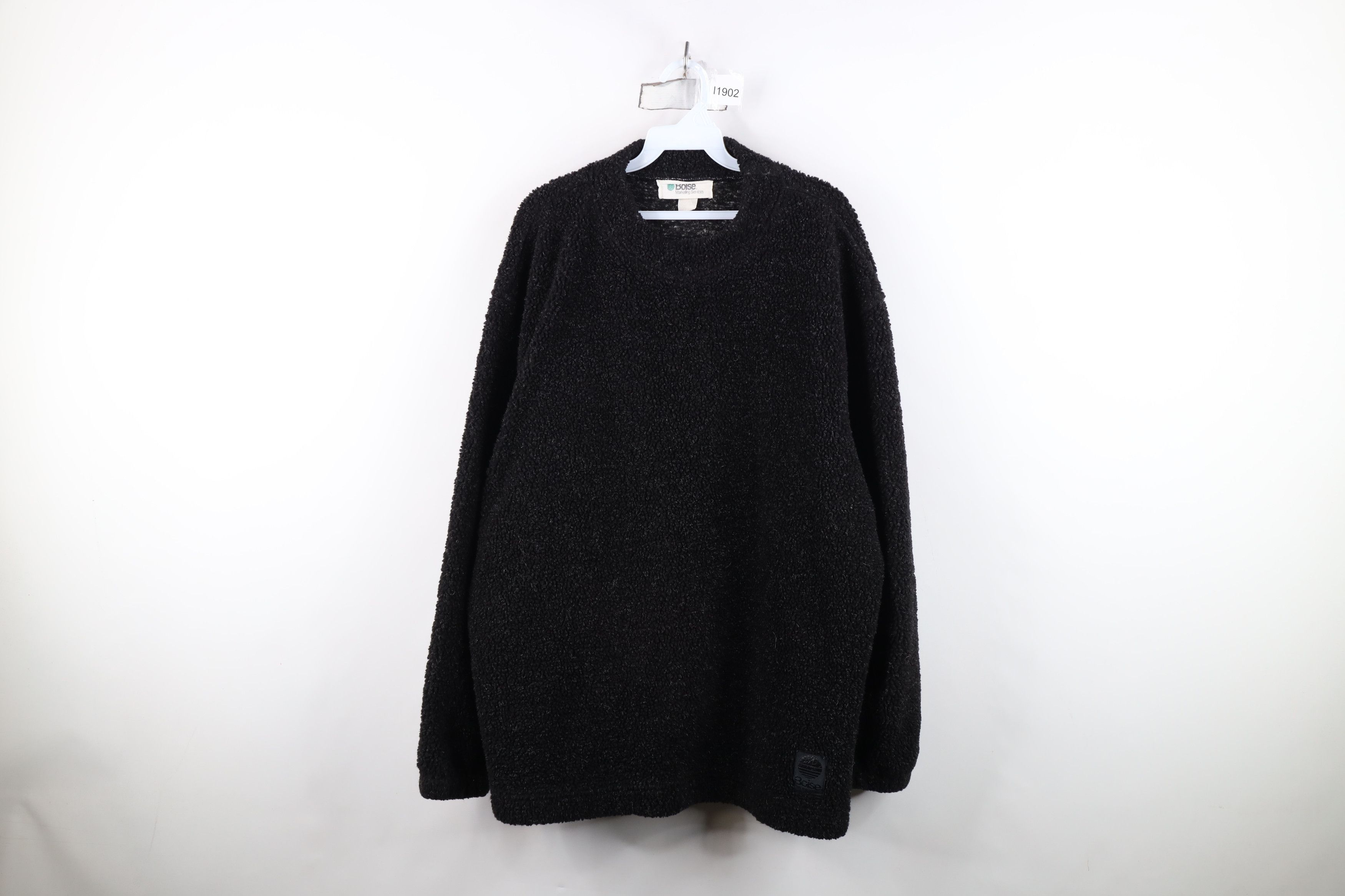 Vintage Vintage 90s Streetwear Deep Pile Fleece Chunky Sweater Black Size US XXL / EU 58 / 5 - 1 Thumbnail