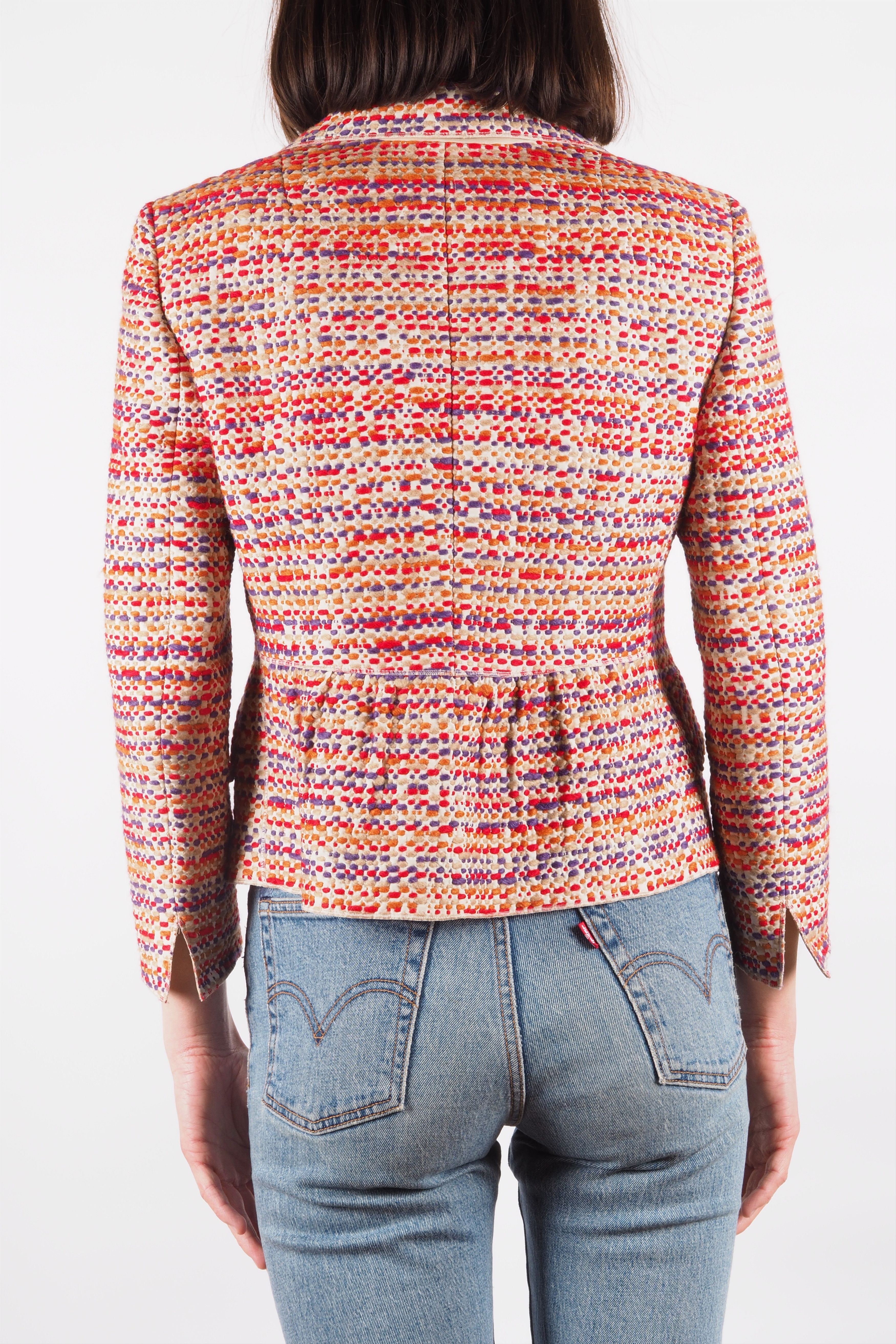 Akris Akris Multicolor Boucle Cropped Designer Blazer Jacket Size M / US 6-8 / IT 42-44 - 3 Thumbnail