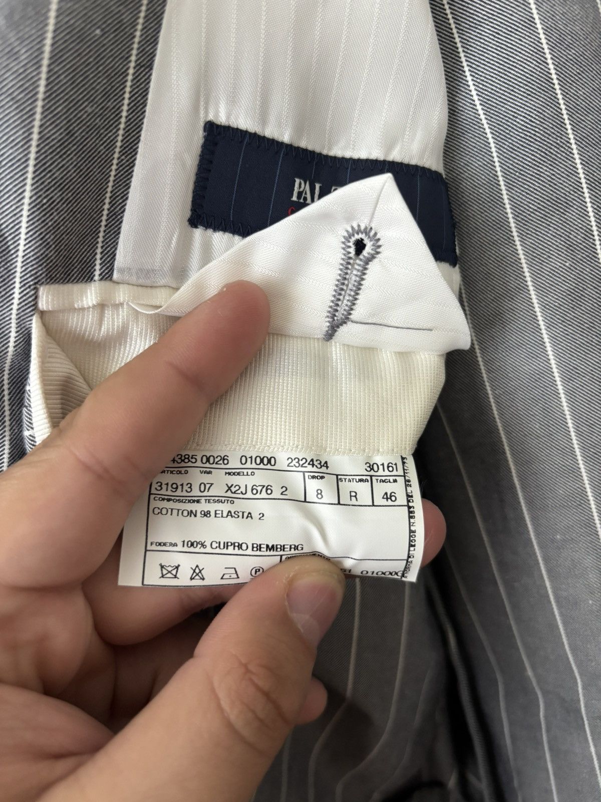 Pal Zileri PAL ZILERI STRIPPED GREY BLAZER Size 46R - 7 Thumbnail