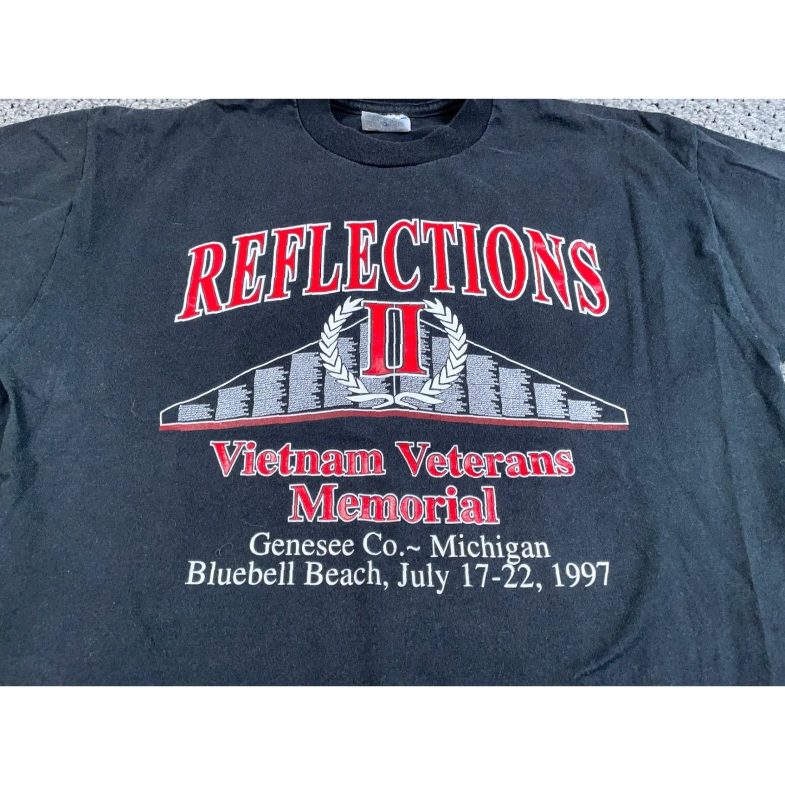 Jerzees VINTAGE 1997 Vietnam Veterans Memorial T-Shirt Jerzees Black 50/50 Adult Large Size US L / EU 52-54 / 3 - 4 Thumbnail