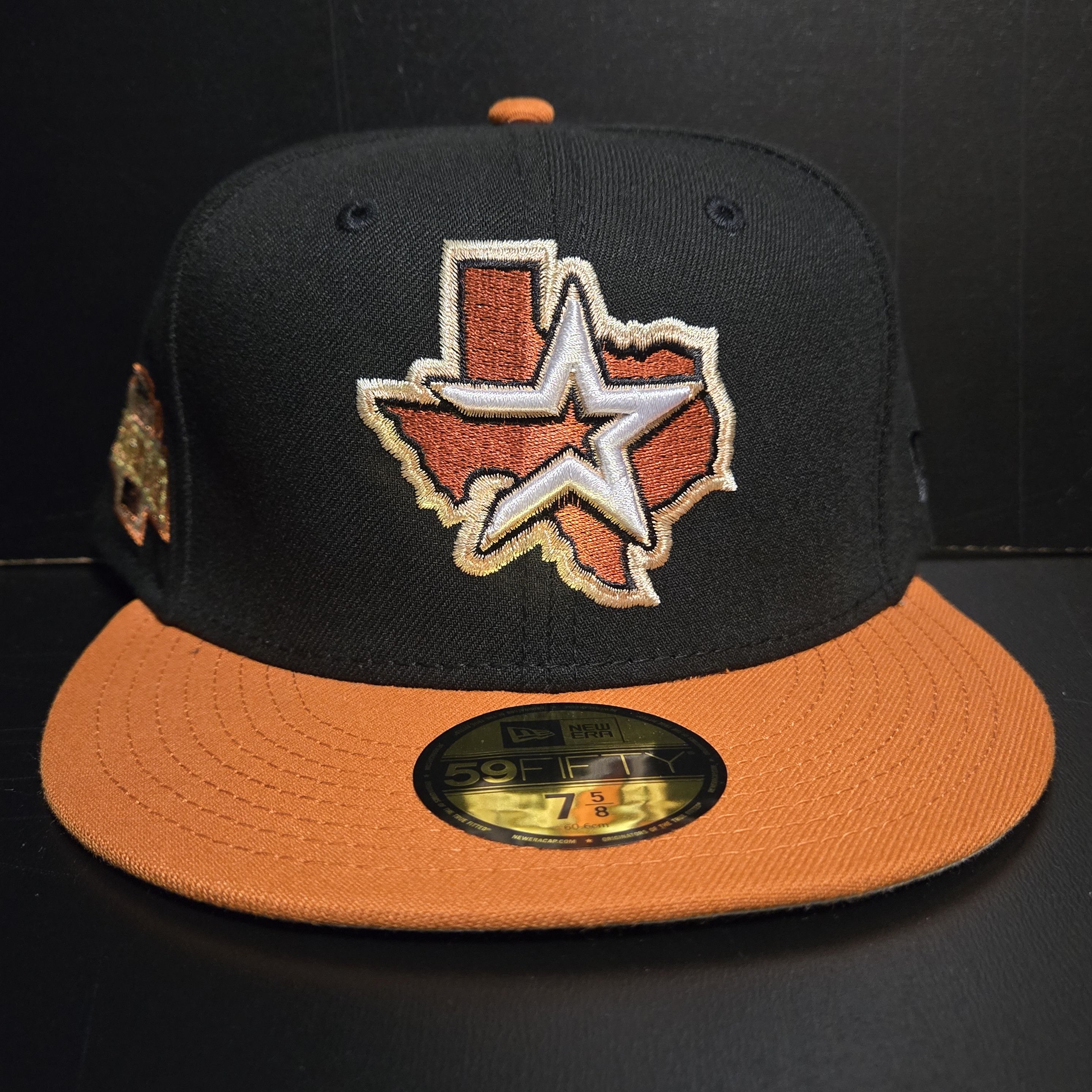 New Era 7 5/8 Houston Astros MyFitteds Longhorns New Era Fitted Hat Size ONE SIZE - 1 Thumbnail