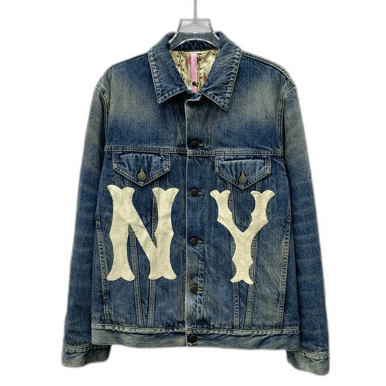 Gucci Blue Denim Jacket with Lettering