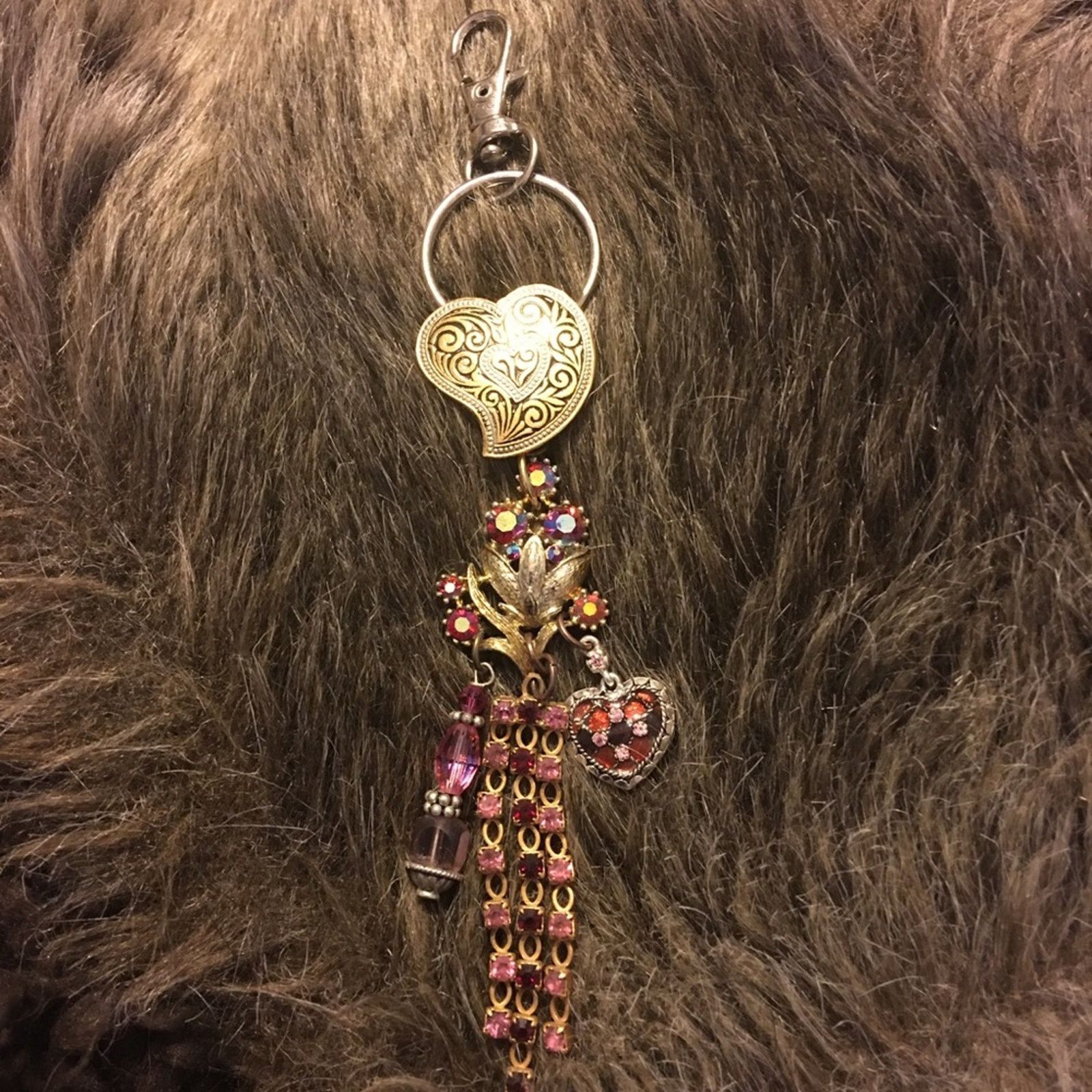 Vintage Vintage repurpose salvaged estate gem keychain Size ONE SIZE - 3 Thumbnail