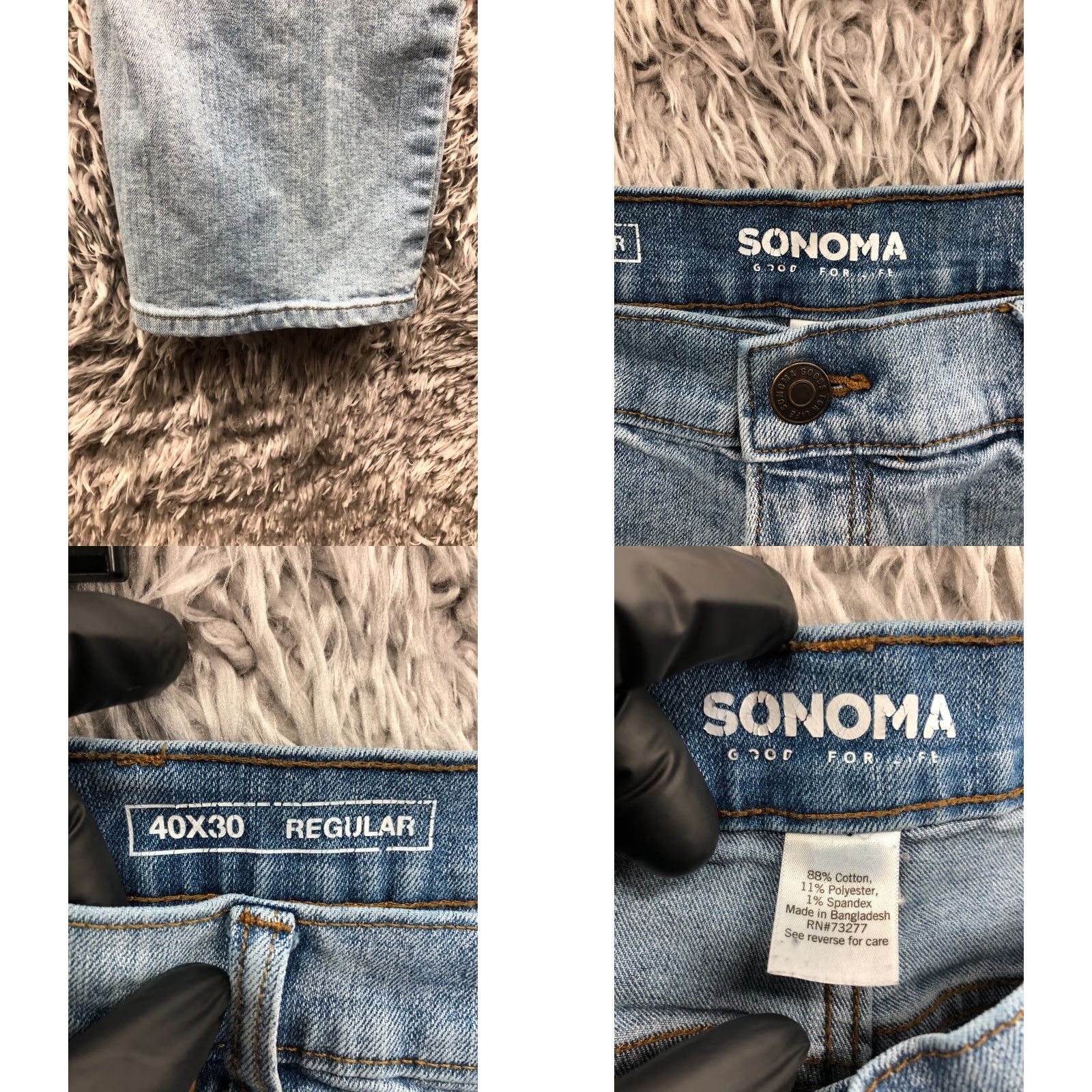 Vintage Sonoma Jeans Size 40x30 Mens Mid Rise Straight Blue Light Wash Denim 5-Pocket Regular belt loops Classic Modern 40 in Waist Boys? Wait. Size US 40 / EU 56 - 8 Thumbnail