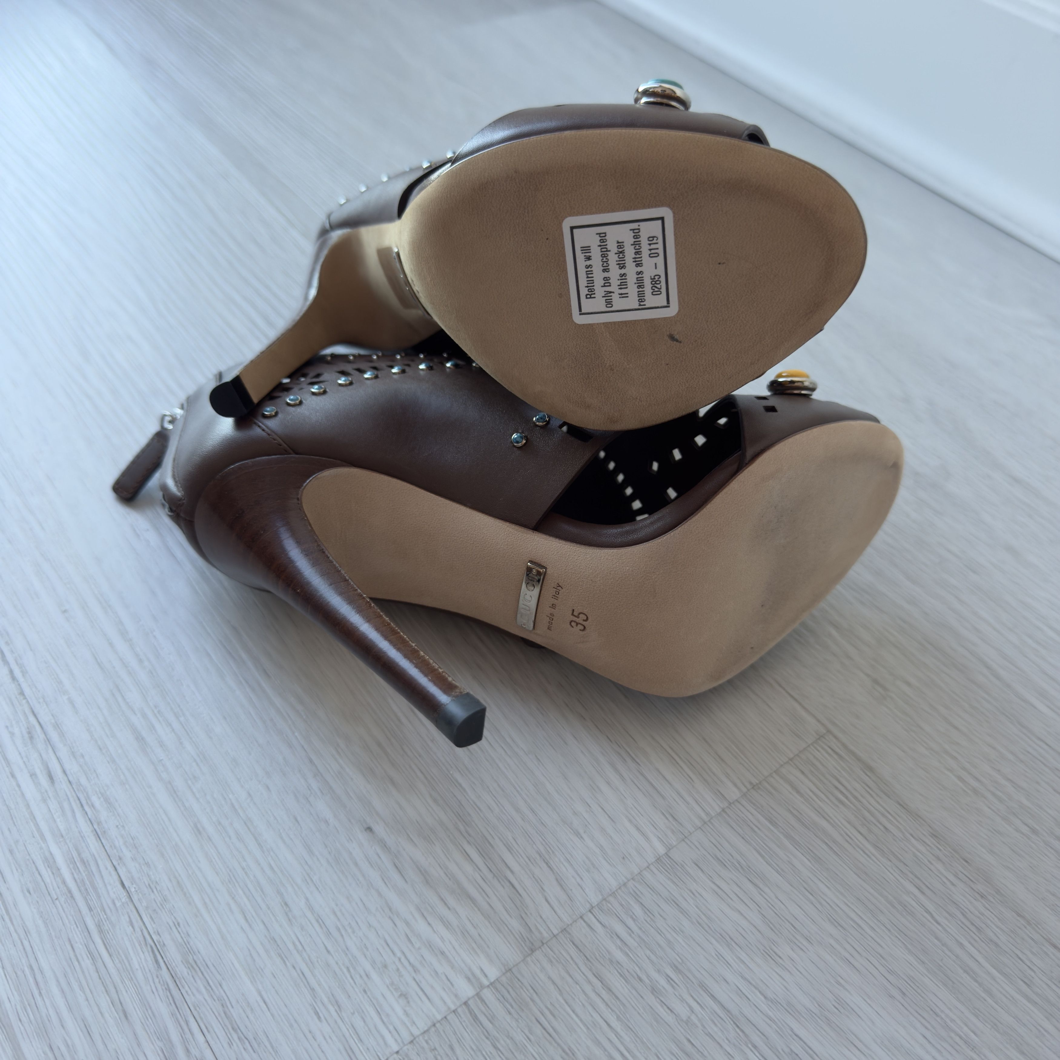 Gucci Gucci Lika Brown Ankle Boots Size US 5 / IT 35 - 8 Thumbnail
