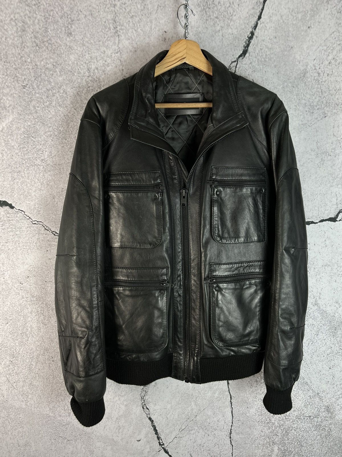 Strellson Strellson Swiss Cross Parachute Base Leather Bomber Jacket Size US L / EU 52-54 / 3 - 1 Thumbnail