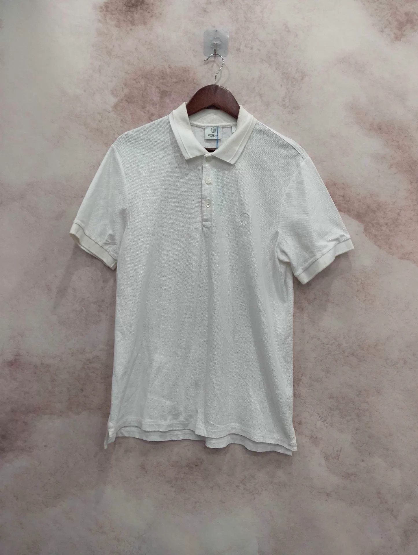Burberry White Short Sleeve Polo Shirt Size L Size US L / EU 52-54 / 3 - 1 Thumbnail