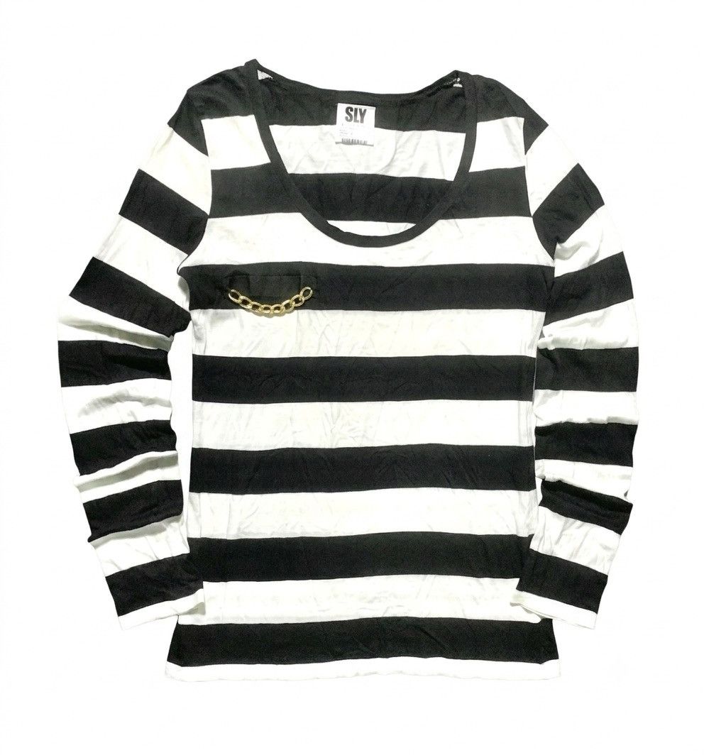 SLY Vintage SLY Japan Gold Chain Striped Long Sleeve Size M / US 6-8 / IT 42-44 - 1 Thumbnail