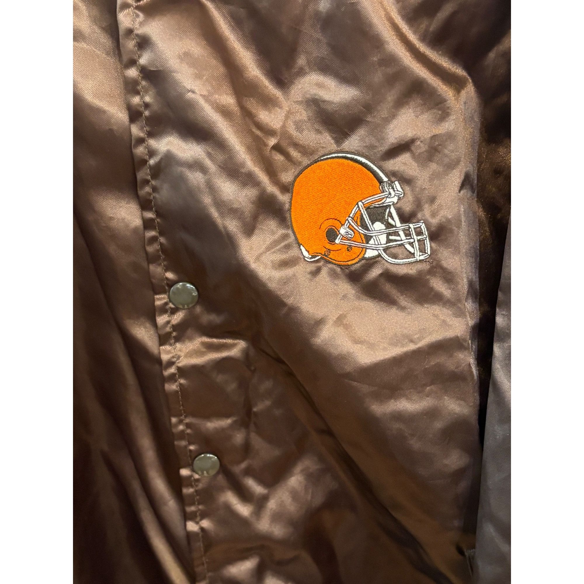 Swingster Vintage 80s Swingster Cleveland Browns NFL Football Satin Ja Size US XL / EU 56 / 4 - 5 Thumbnail