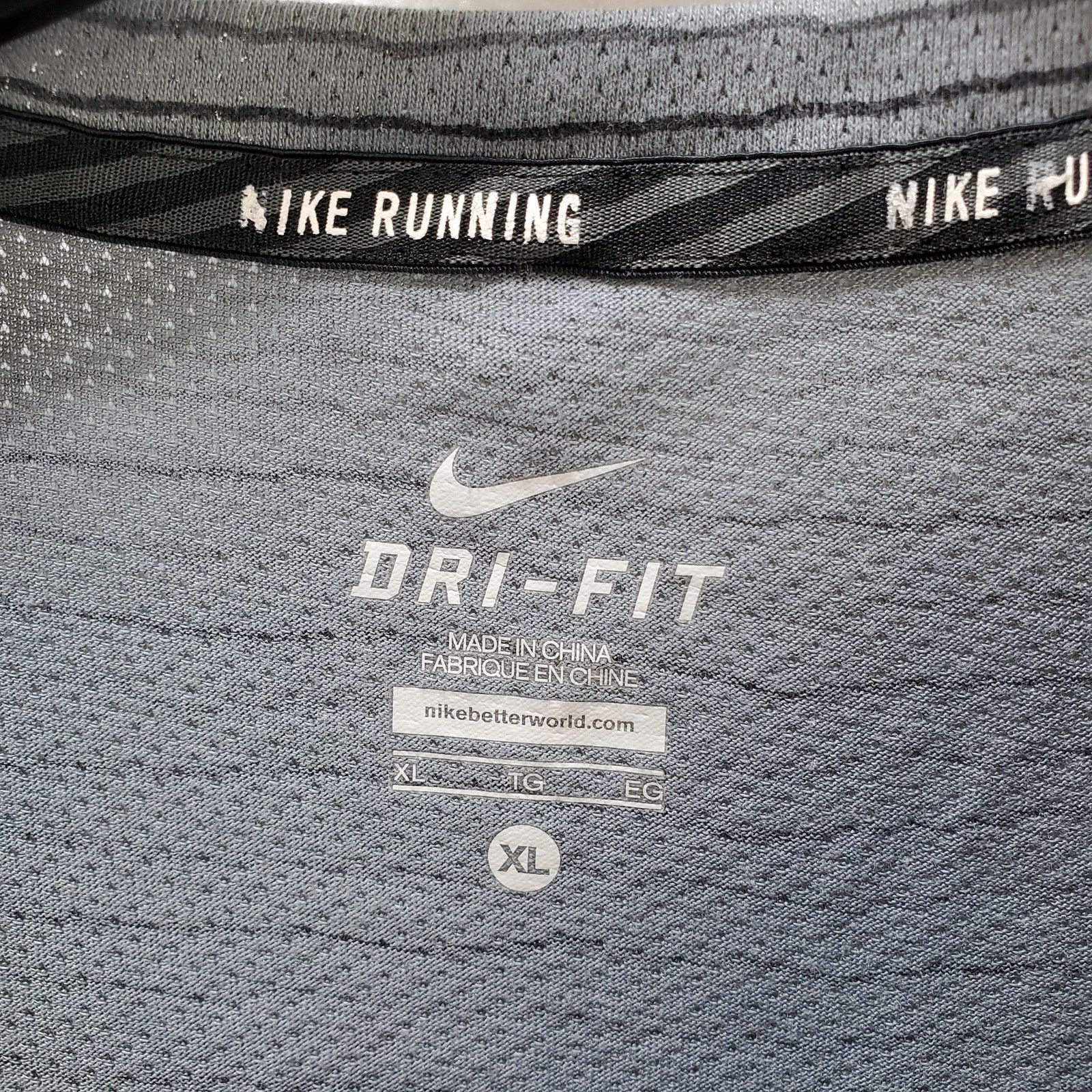 Nike Nike Running Shirt Tee Mens XL Dri Fit Cool Tailwind Striped Size US XL / EU 56 / 4 - 9 Thumbnail