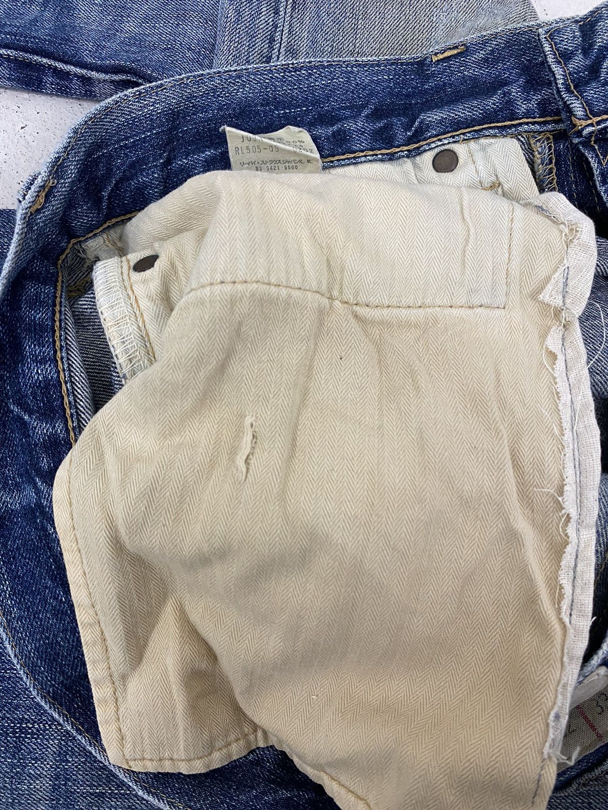 Levi's Levis 505 Japan Market J03 Button Distress Denim Washed Size US 30 / EU 46 - 22 Thumbnail