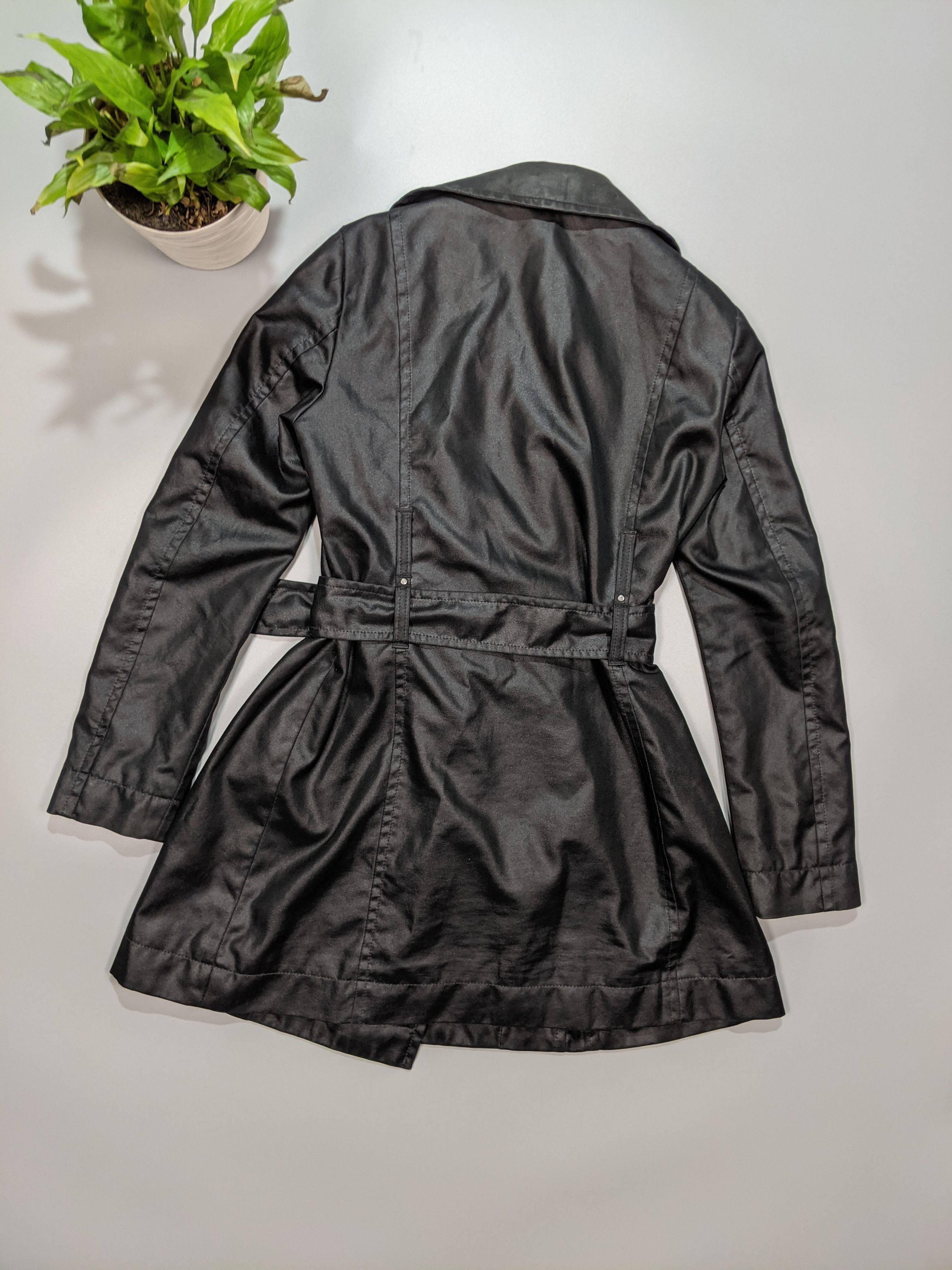 Miss Sixty Miss Sixty Vintage 90s` Women's Black Fitted Trench Coat Size M / US 6-8 / IT 42-44 - 8 Thumbnail