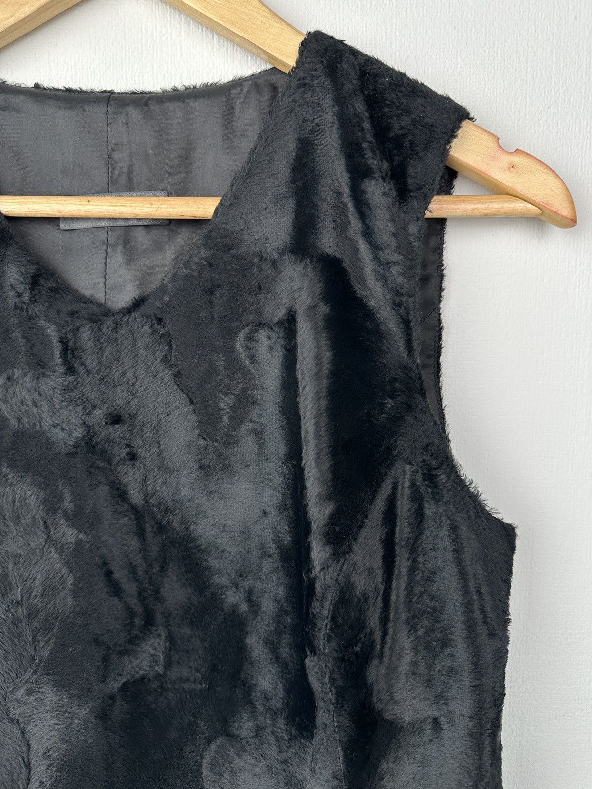 Annette Gortz ANNETTE GORTZ Avant Garde Velour Tank Top Vest Jacket Black Size XS / US 0-2 / IT 36-38 - 4 Thumbnail