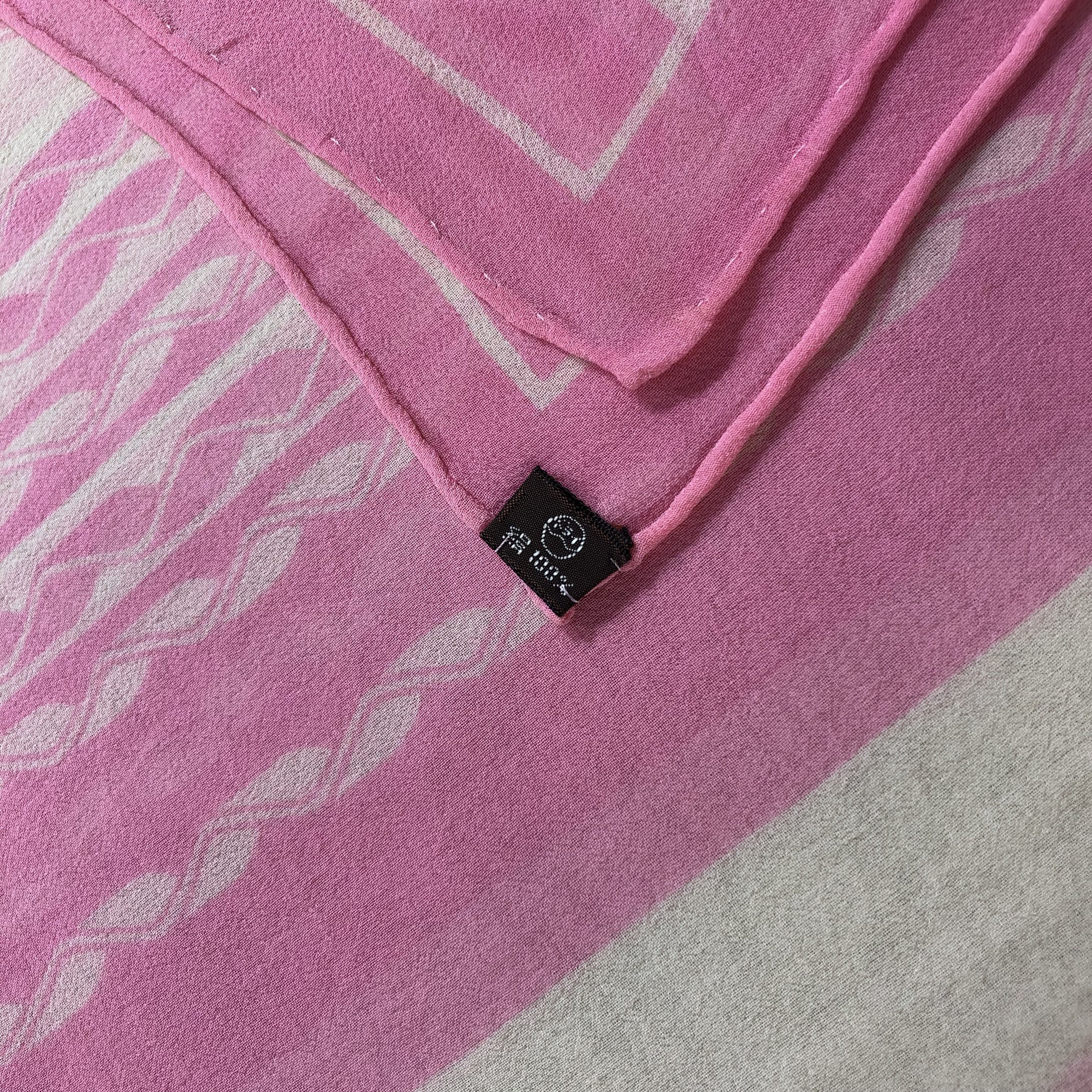 Vintage Pink Hand Rolled Silk Stole Silk Scarf M541 Size ONE SIZE - 2 Thumbnail