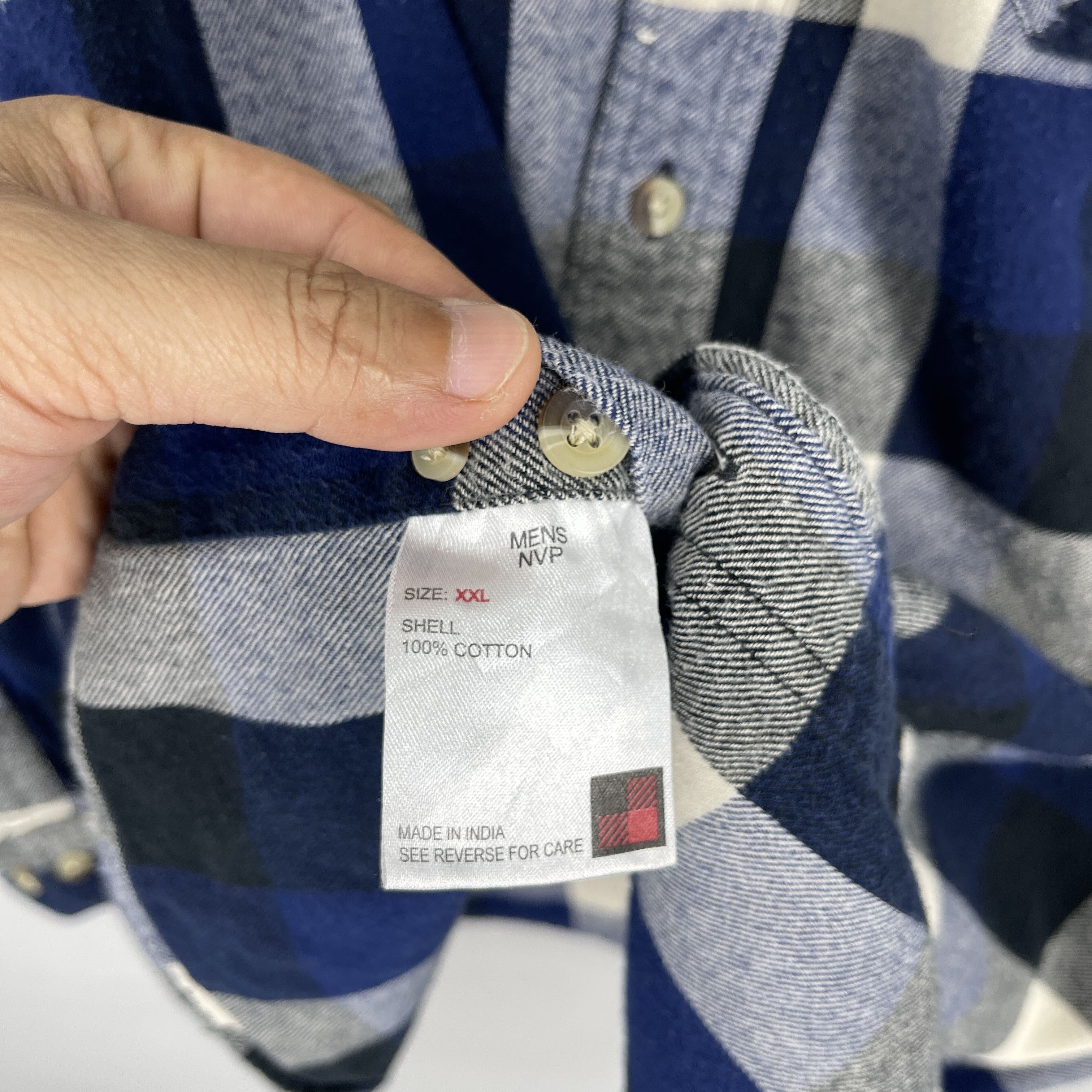 Woolrich Woolen Mills Vintage Y2K WOOLRICH Checkered Blue/Black Flannel Shirt Size US XXL / EU 58 / 5 - 7 Thumbnail