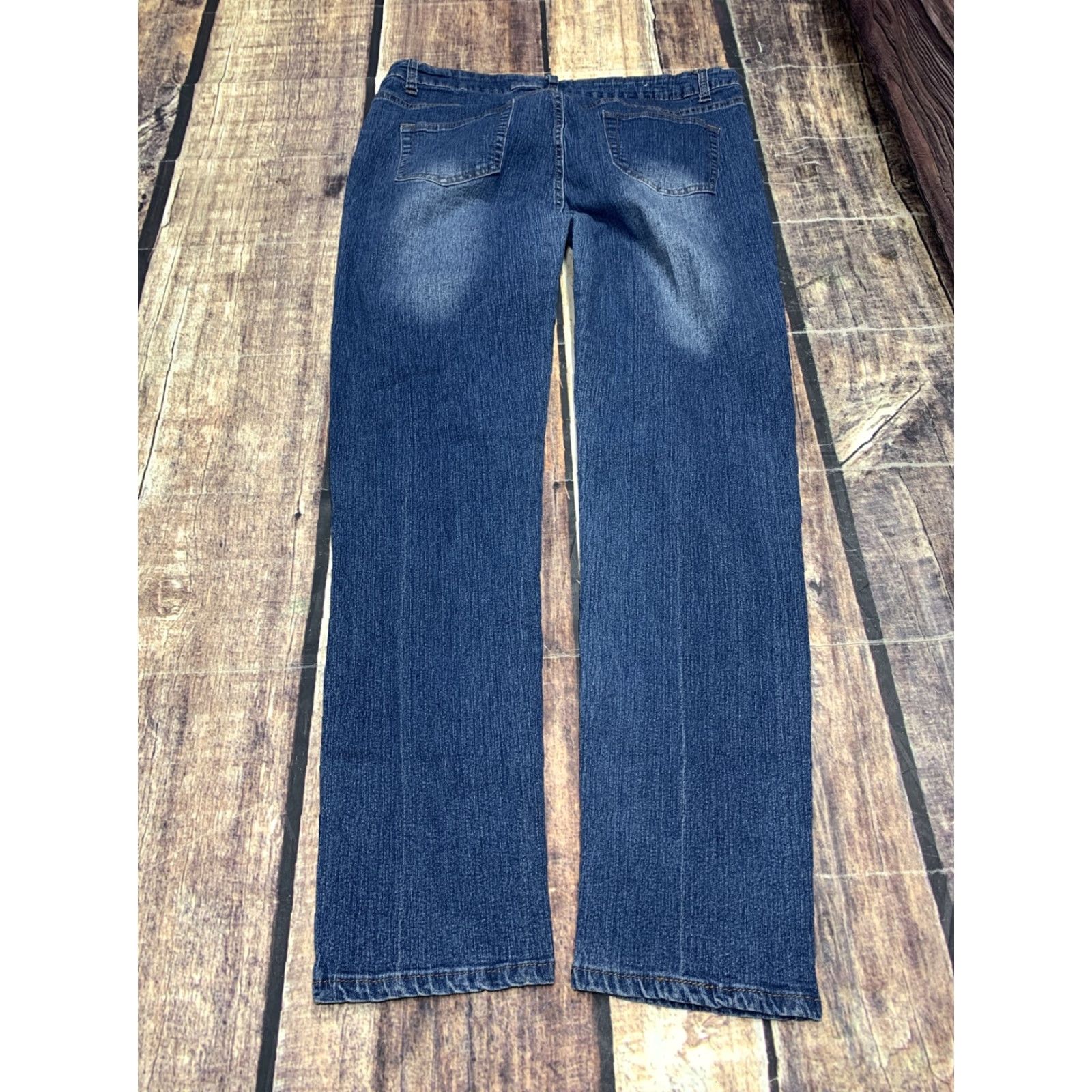 Vintage American Quality AQ Jeans Women Skinny 5-Pocket Stretch Distressed Ripped 36x31 Blue(Size 18) Size 40" / US 18 - 5 Thumbnail