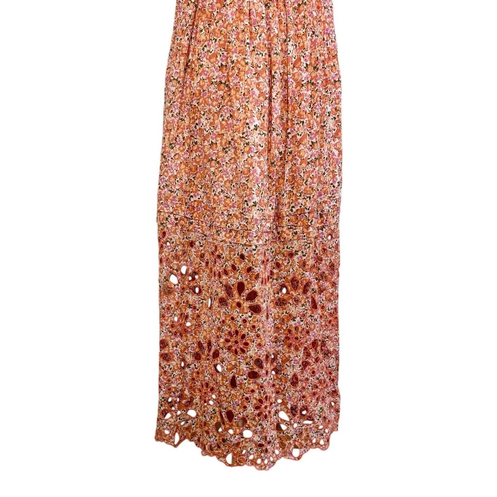 Anthropologie ANTHROPOLOGIE Babydoll Sweetheart Maxi Dress Floral Eyelet Size XL / US 12-14 / IT 48-50 - 10 Thumbnail