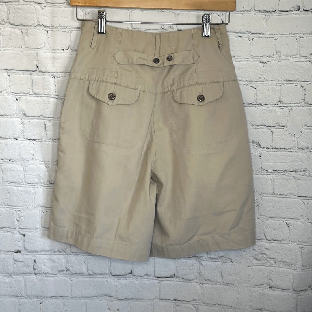 Vintage VINTAGE OBR Womens High Waisted Pleated Front Khaki Shorts size 6 Chino Tan Ladies Medium? Size 28" / US 6 / IT 42 - 4 Thumbnail