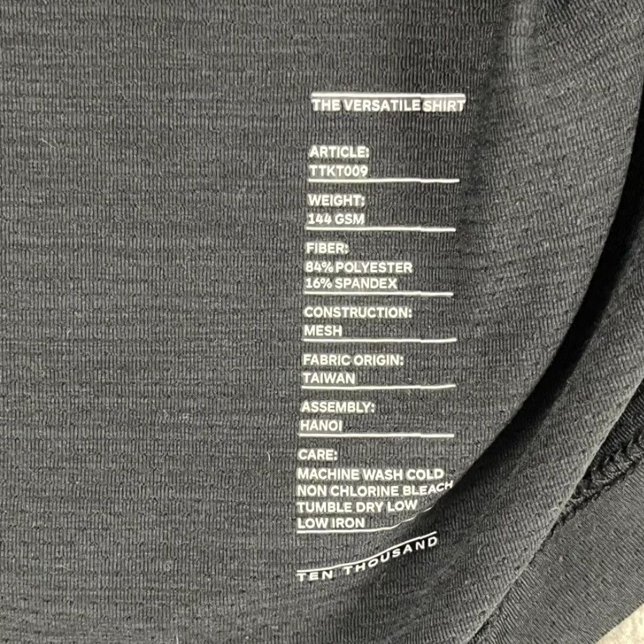 Ten Thousand Ten Thousand Versatile Shirt Mens Extra Large XL Black Performance Gym Training Size US XL / EU 56 / 4 - 3 Thumbnail