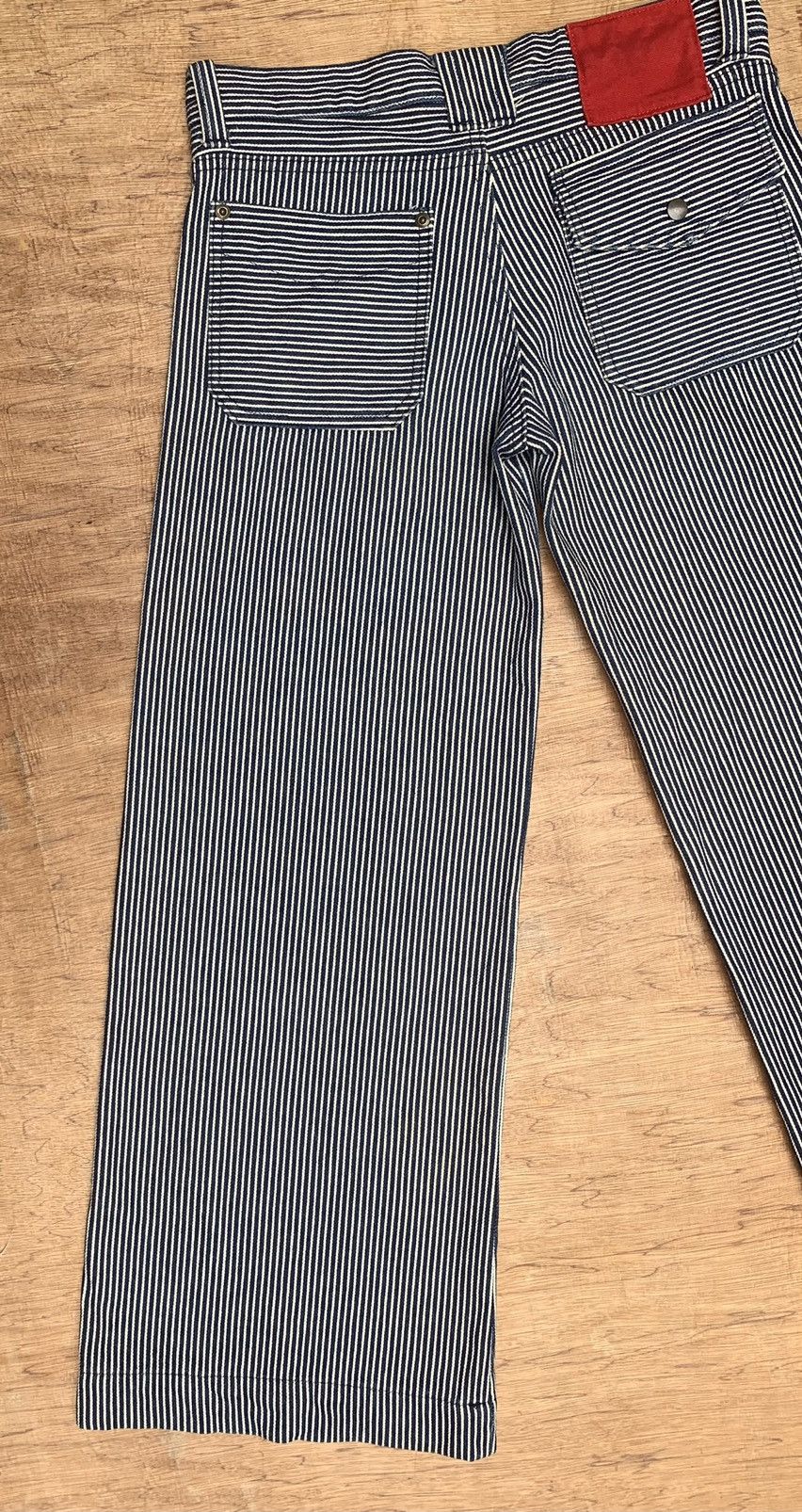 Japanese Brand Rythym Flare Wide Leg Hickory Striped Pants Size US 29 - 13 Thumbnail
