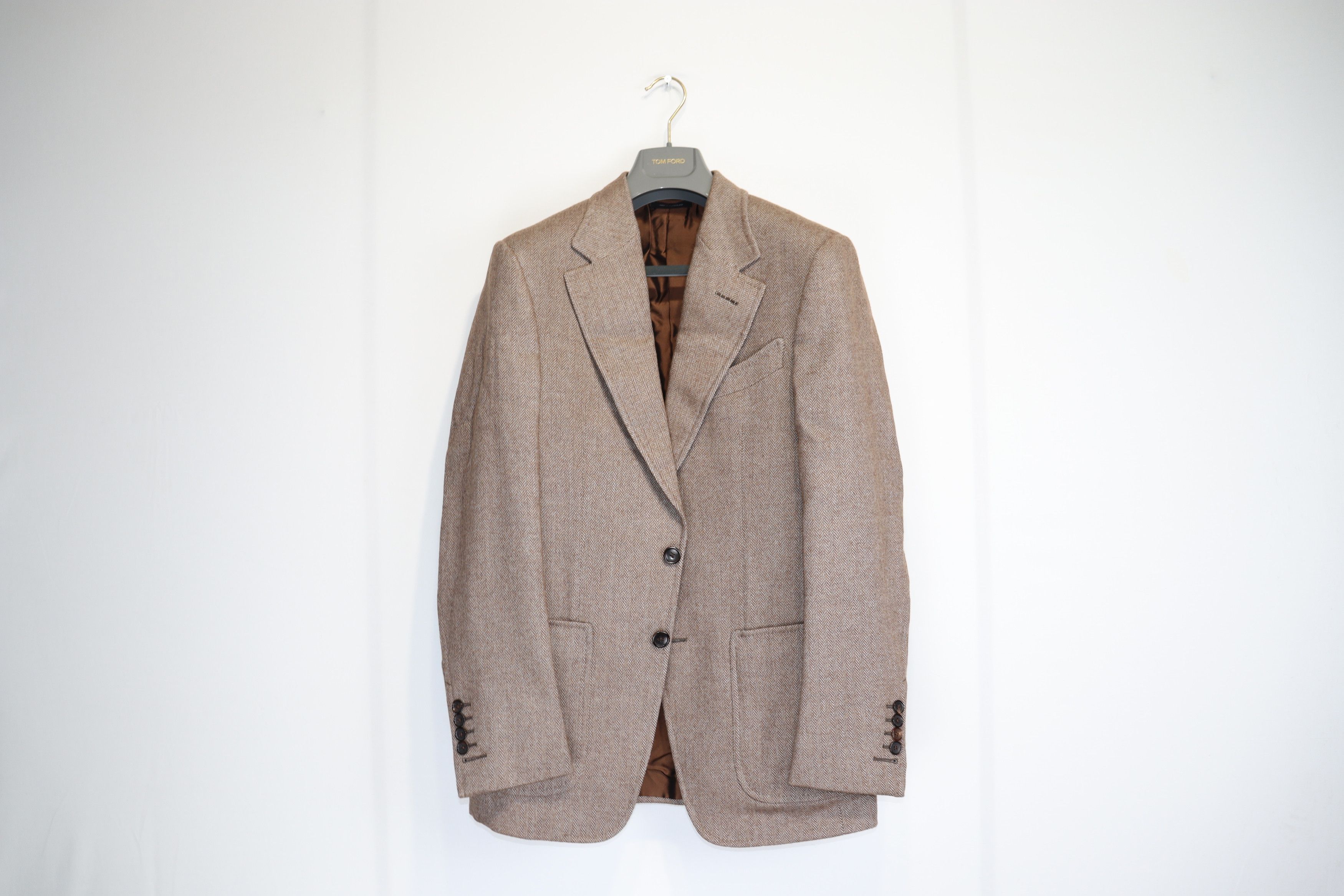 Image of Tom Ford O1Rshd1 Blazer Jacket In Brown, Men's (Size Small)