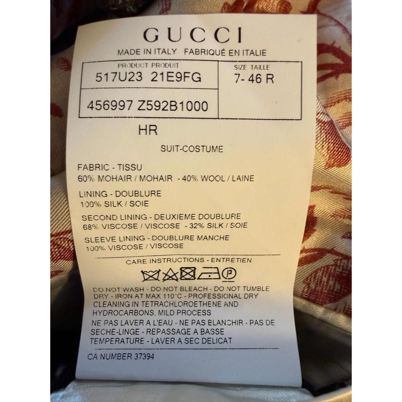 Gucci Gucci NWT Formal Heritage Wool Mohair Tux Size 46R - 6 Thumbnail