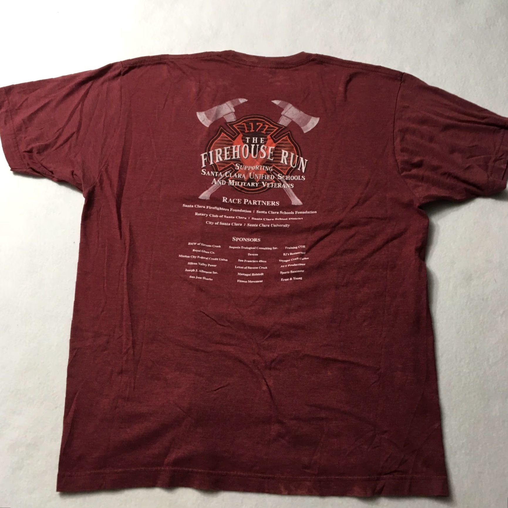Tultex Firehouse T-shirt Mens XL Crew Purple Graphic Military Veterans Size US XL / EU 56 / 4 - 2 Thumbnail