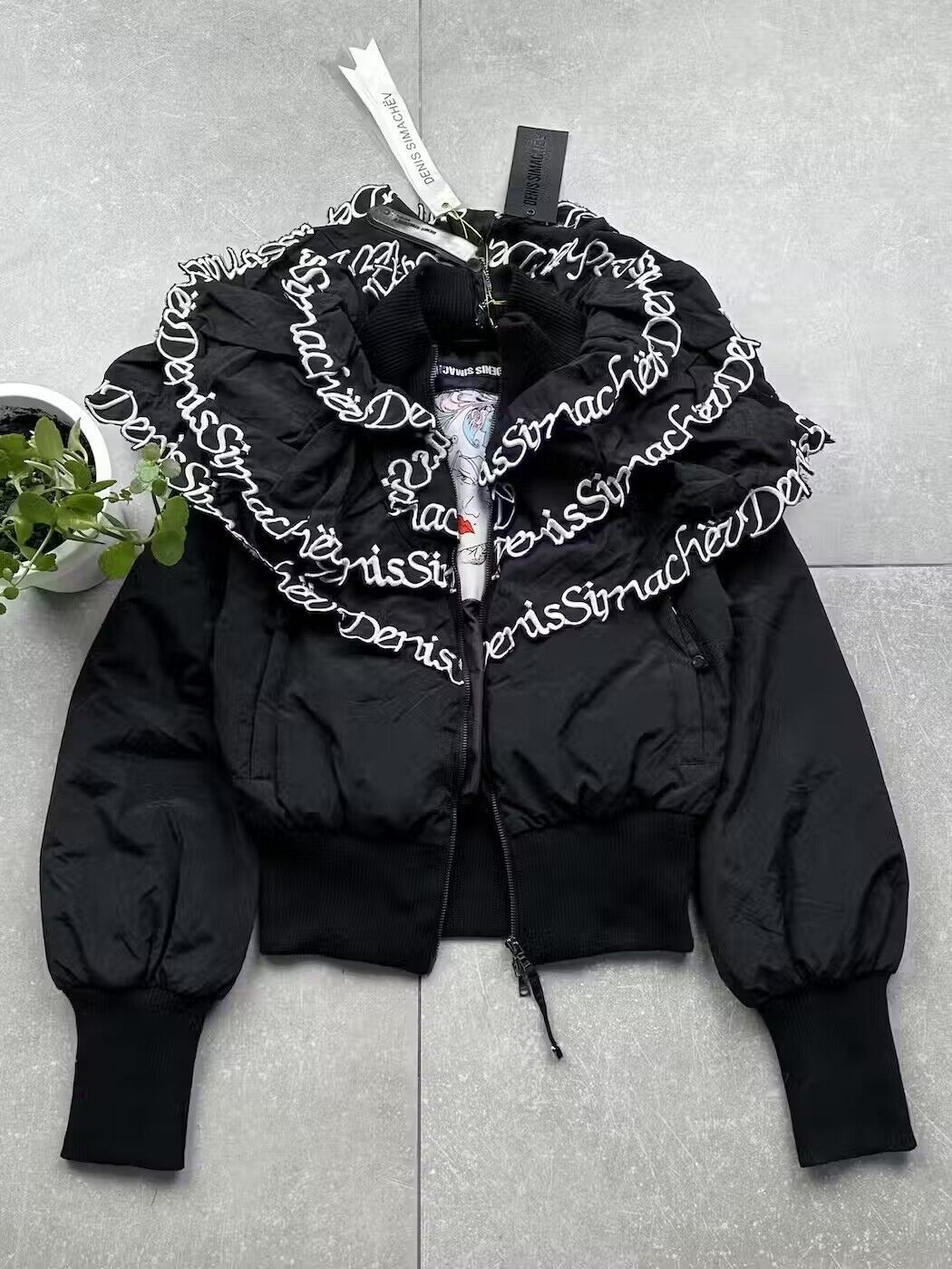 image of Archival Clothing x Avant Garde Denis Simachev Lush Neck Jacket in Black, Women's (Size Large)