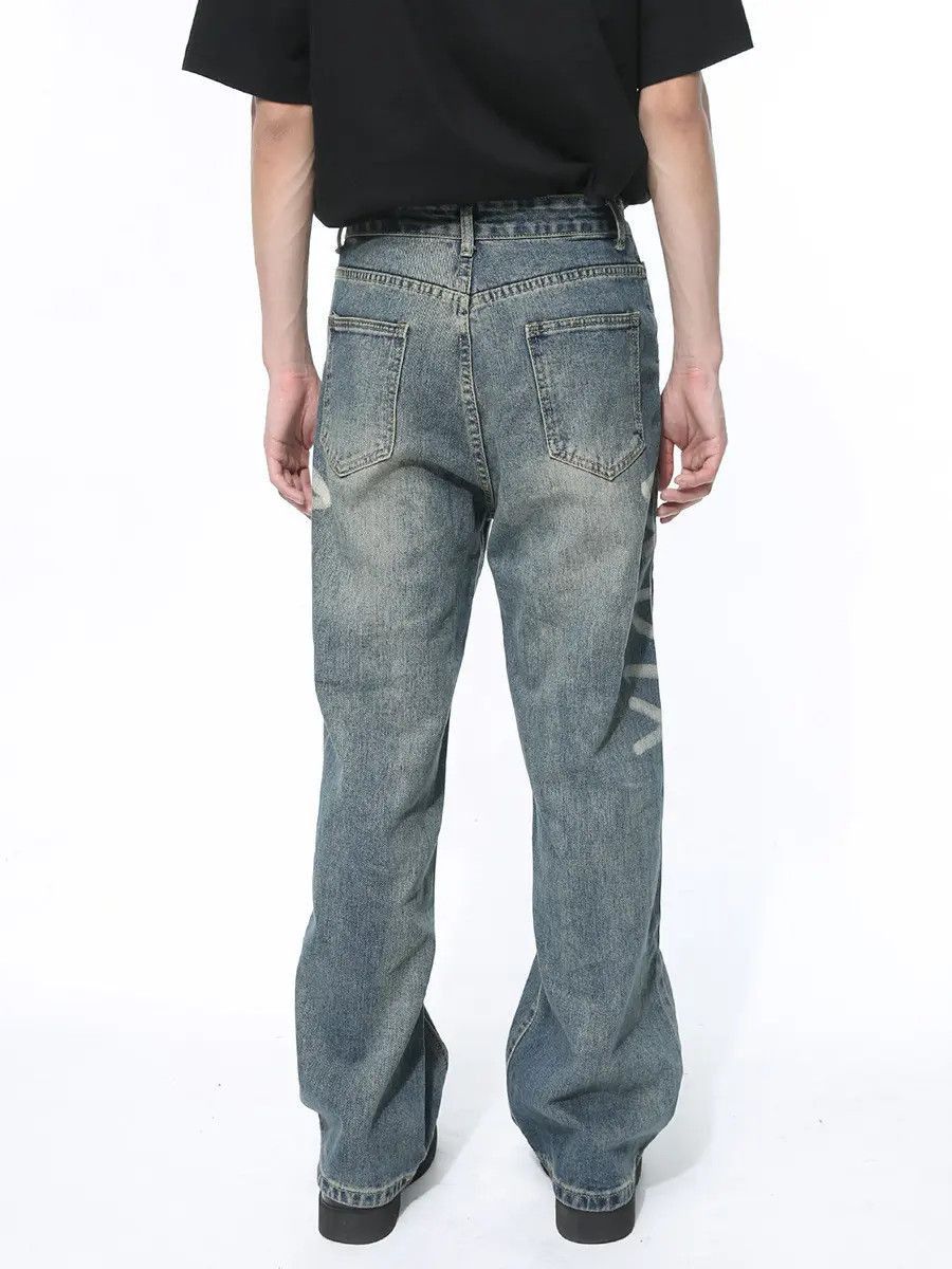 Japanese Brand Retro loose hip-hop straight leg jeans Size US 32 / EU 48 - 4 Thumbnail