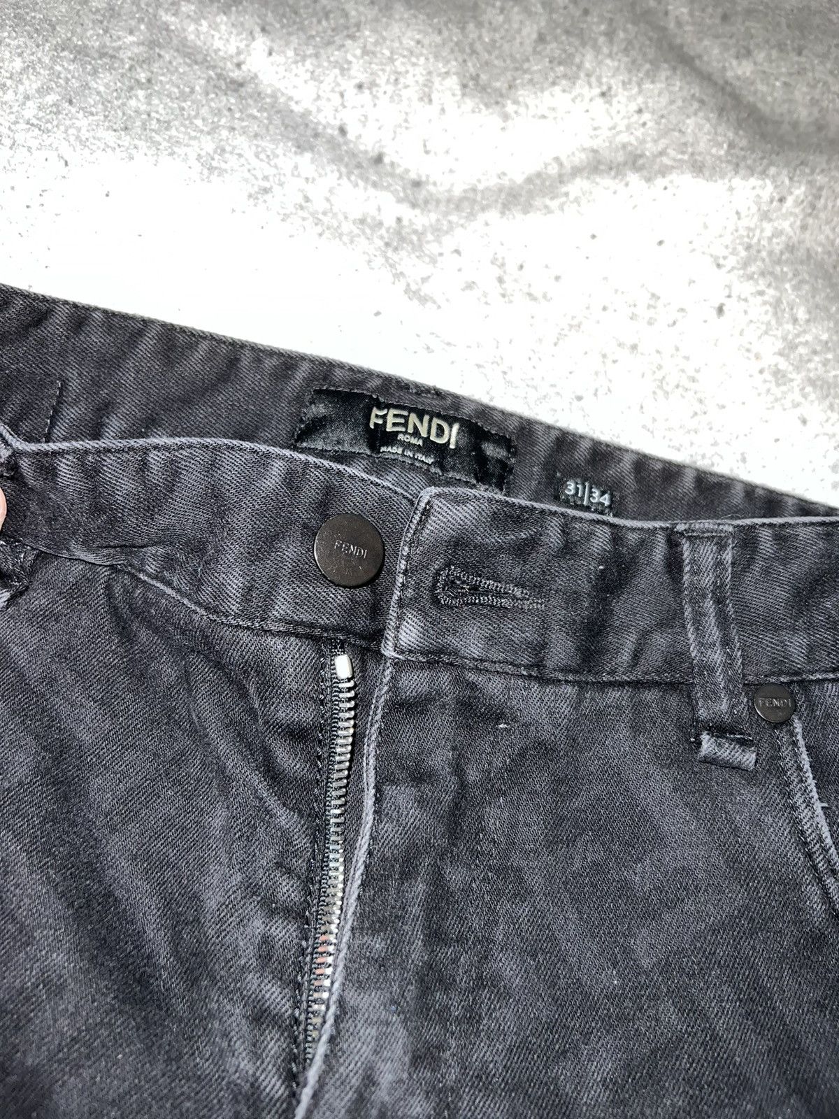 Fendi Fendi Black Logo Jeans Size US 31 - 2 Thumbnail