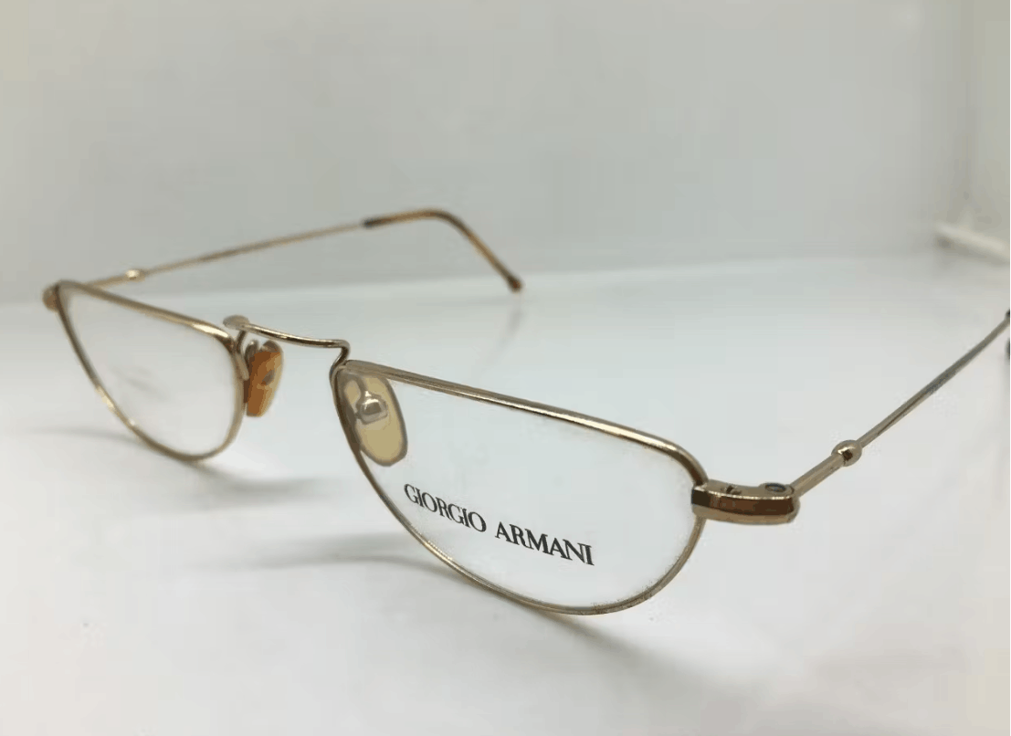 Giorgio Armani Vintage GIORGIO ARMANI 254 743 Gold Eyeglasses Frame Italy Size ONE SIZE - 3 Thumbnail