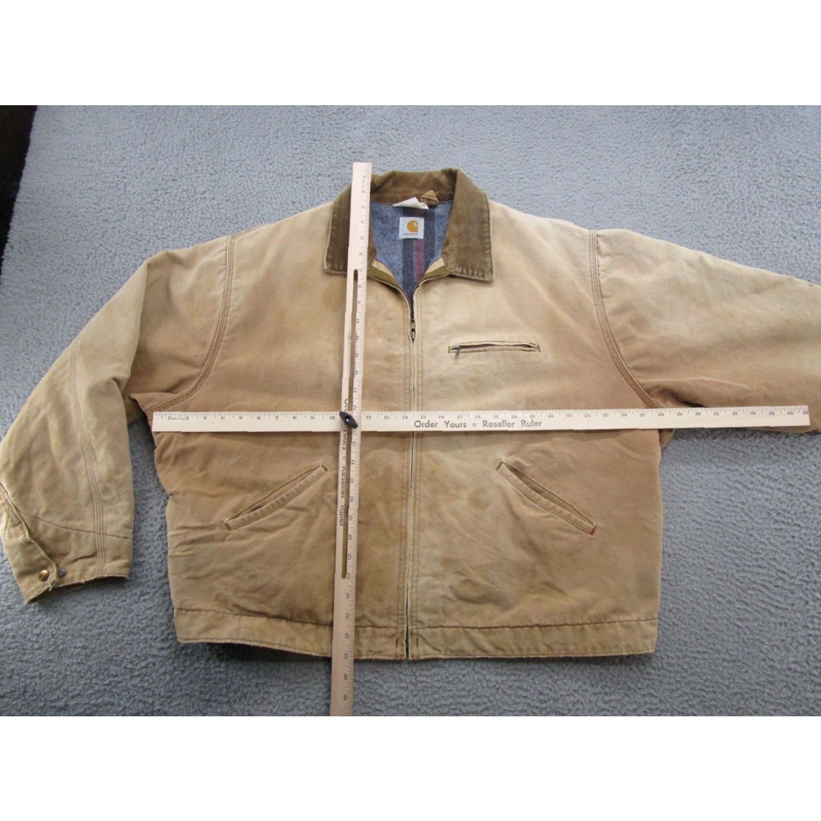 Carhartt VINTAGE Carhartt Beige Full Zip Blanket Lined Jacket Mens Size 54 6BLJ USA Size US L / EU 52-54 / 3 - 4 Thumbnail