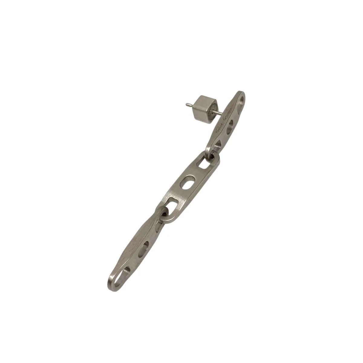 Rick Owens .925 Silver Logo Cutout Earrings Size ONE SIZE - 1 Thumbnail