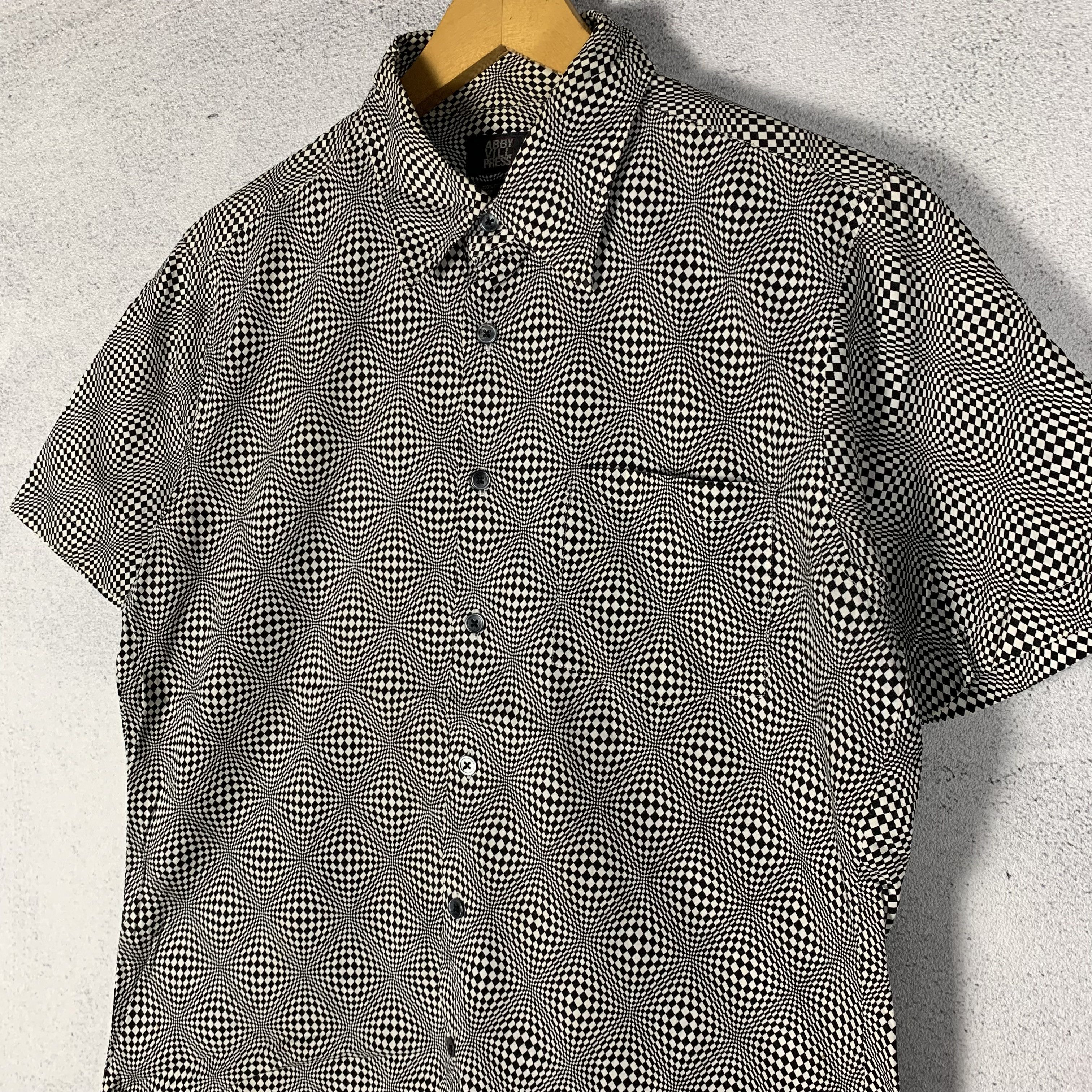 Japanese Brand Abby Vill Press Psychedelic Printed Shirt Checkered Size US L / EU 52-54 / 3 - 3 Thumbnail