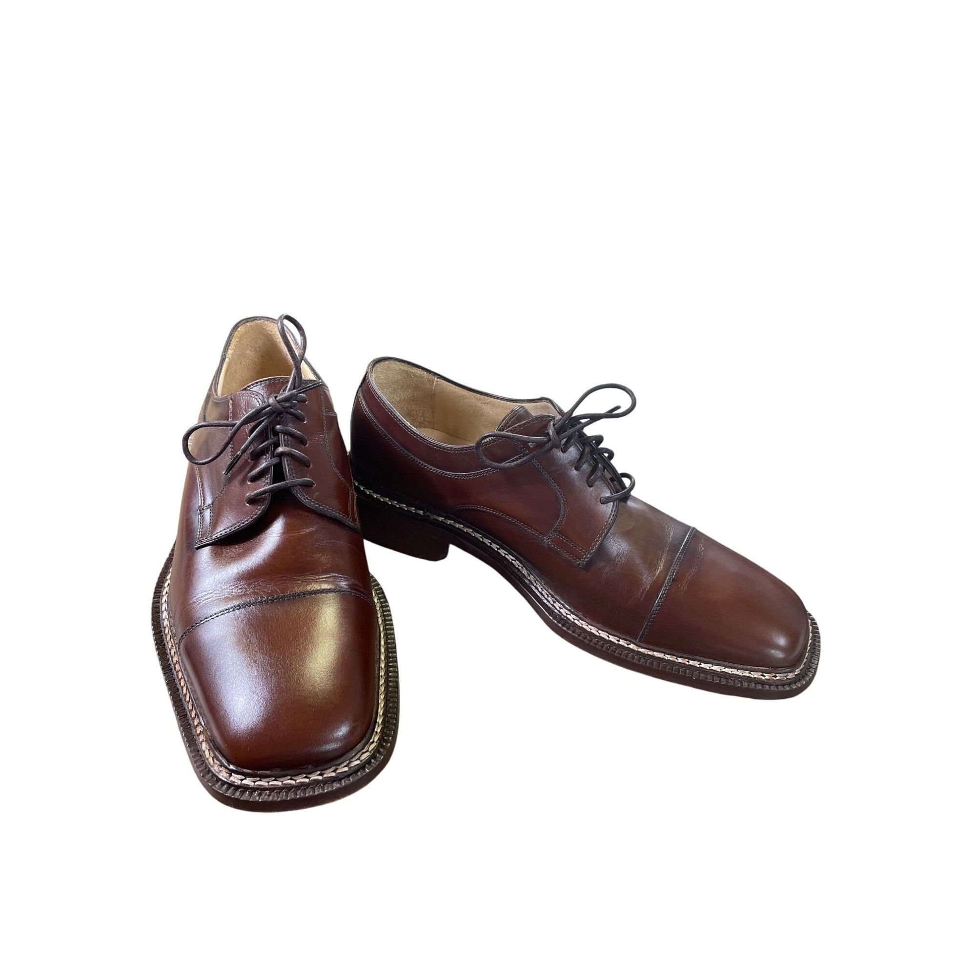 Designer Vito Rufolo Mens Brown Leather Oxford Dress Shoes Size 11D S Size US 11 / EU 44 - 1 Thumbnail