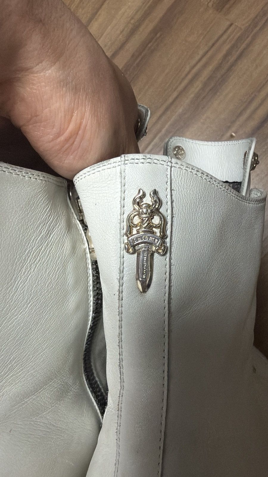 Chrome Hearts [EU45] Chrome Hearts Ramones with fleur white rhodium Size US 11.5 / EU 44-45 - 5 Thumbnail