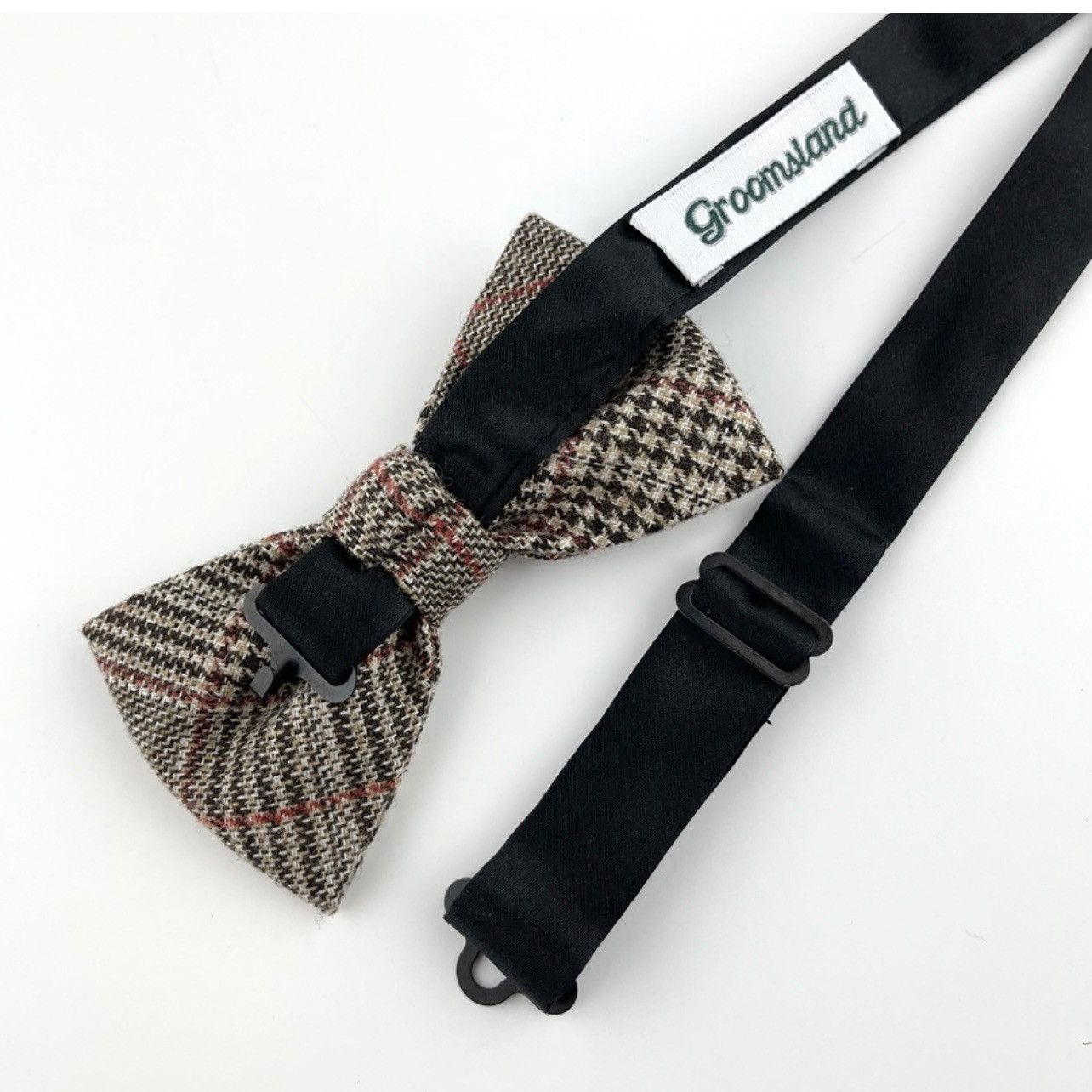 Other Men’s Glencheck Wool Bow Tie & Navy Floral Pocket Square Set Size ONE SIZE - 4 Thumbnail