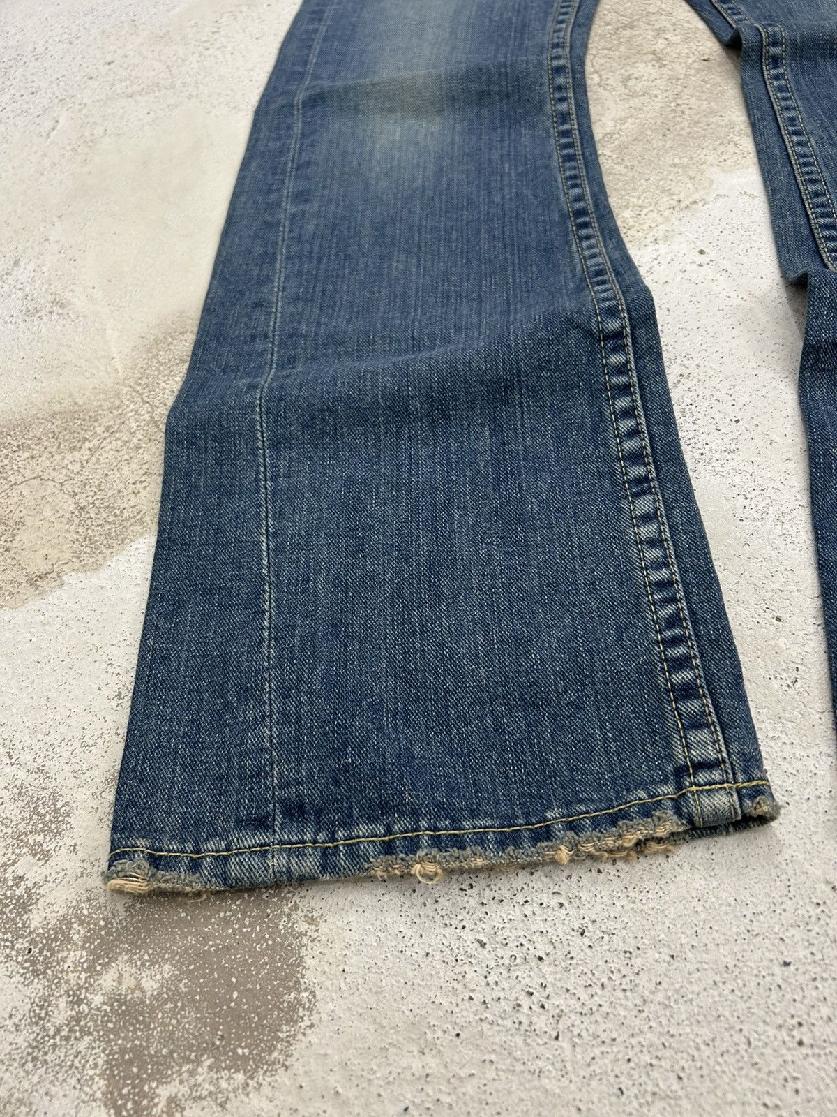 GOSTAR DE FUGA × Hysteric Glamour × Japanese Brand Brappers Jean Flare Rectangular Pocket Distressed Denim Size US 29 - 4 Thumbnail
